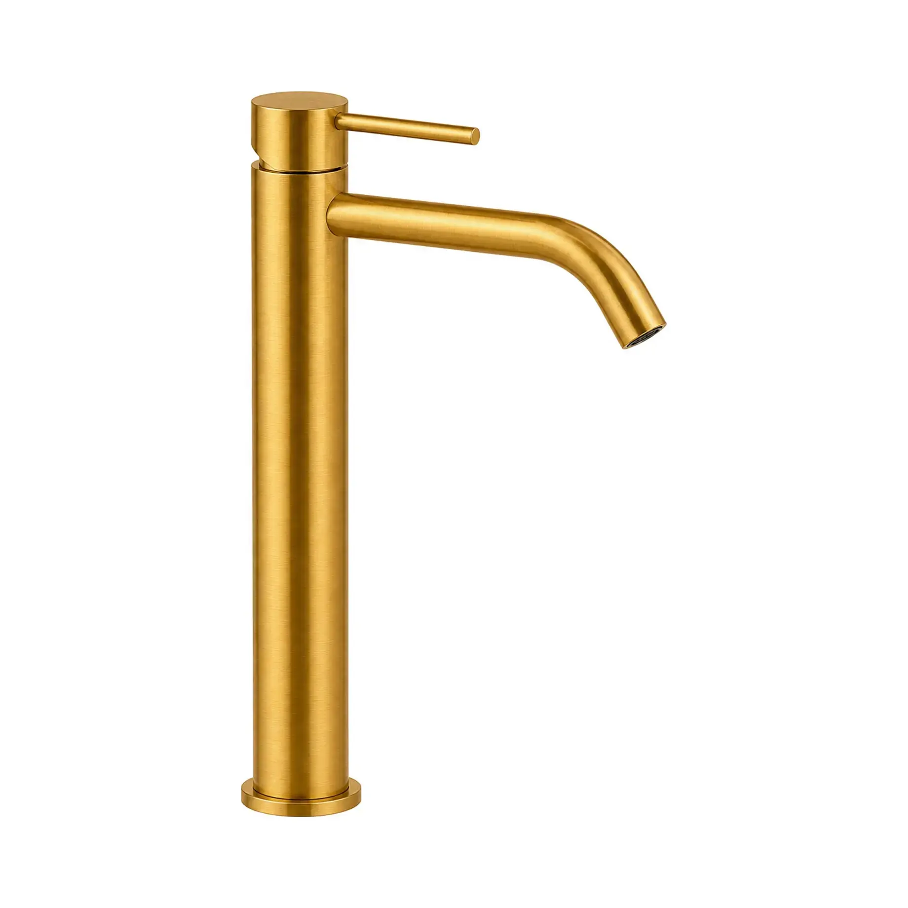 Змішувач для раковини високий  Light без донного клапана Paffoni LIG081HGSP Brushed honey gold — вид на білому тлі