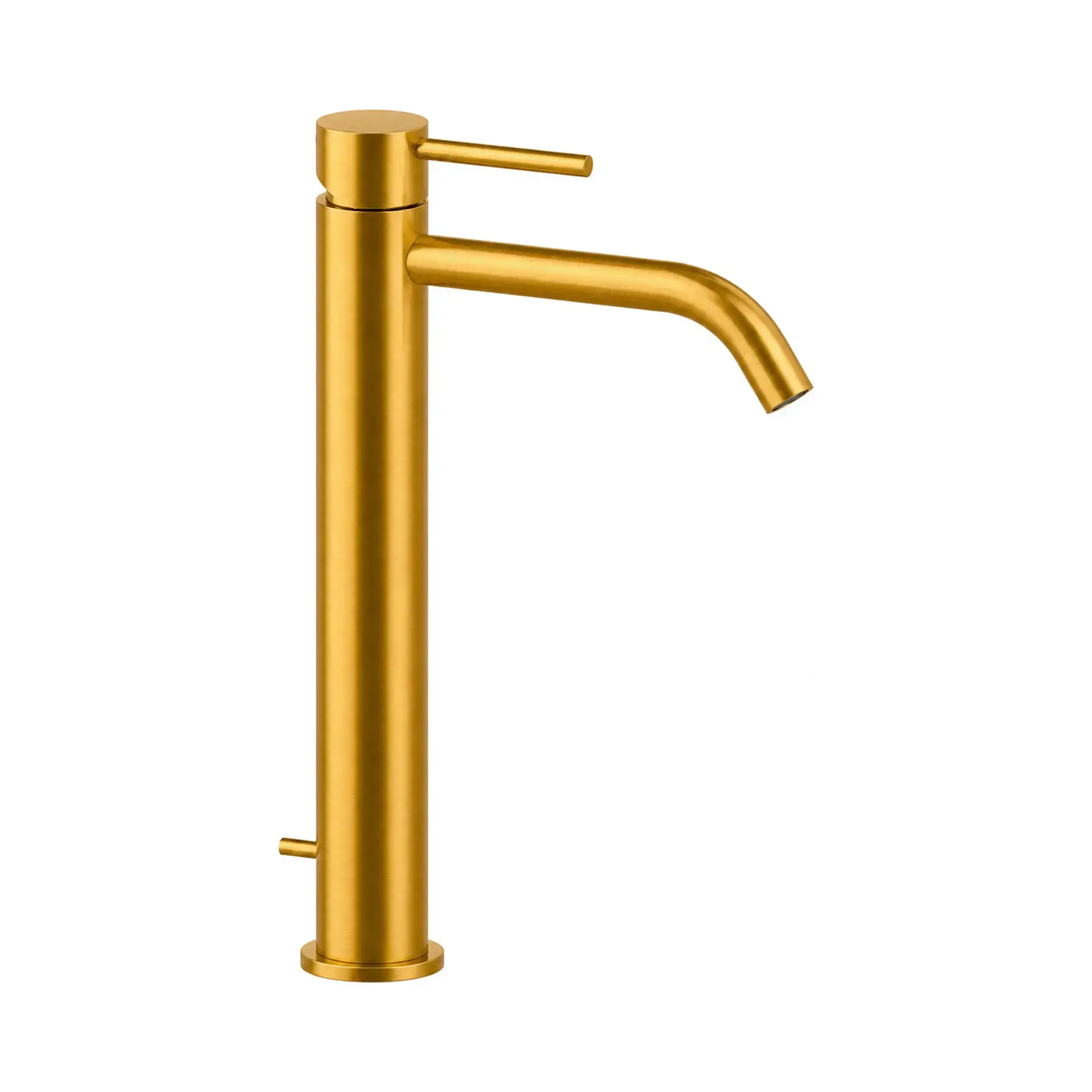 Змішувач для раковини високий  Light з донним клапаном Paffoni LIG085HGSP Brushed honey gold — вид на білому тлі