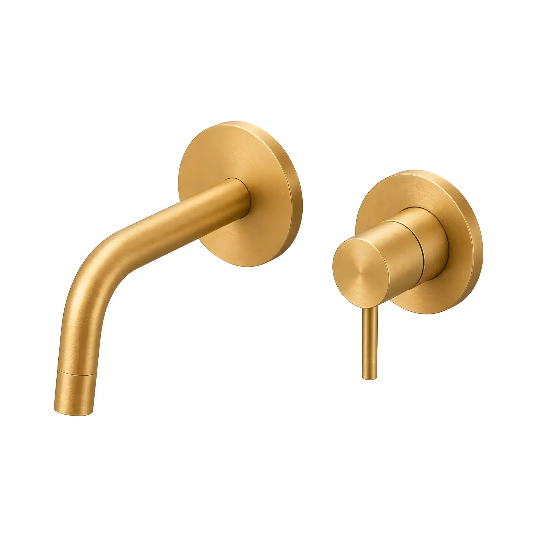 Змішувач для раковини настінний  Light вилив 123 мм Paffoni LIG104HGSP Brushed honey gold — вид на білому тлі