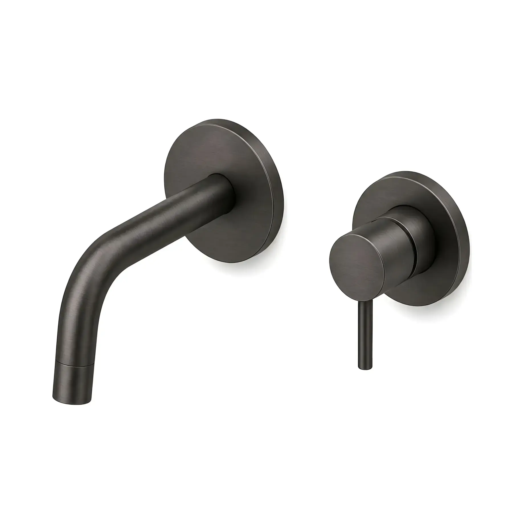 Змішувач для раковини настінний  Light вилив 123 мм Paffoni LIG104NKNSP Brushed Black Nickel — вид на білому тлі