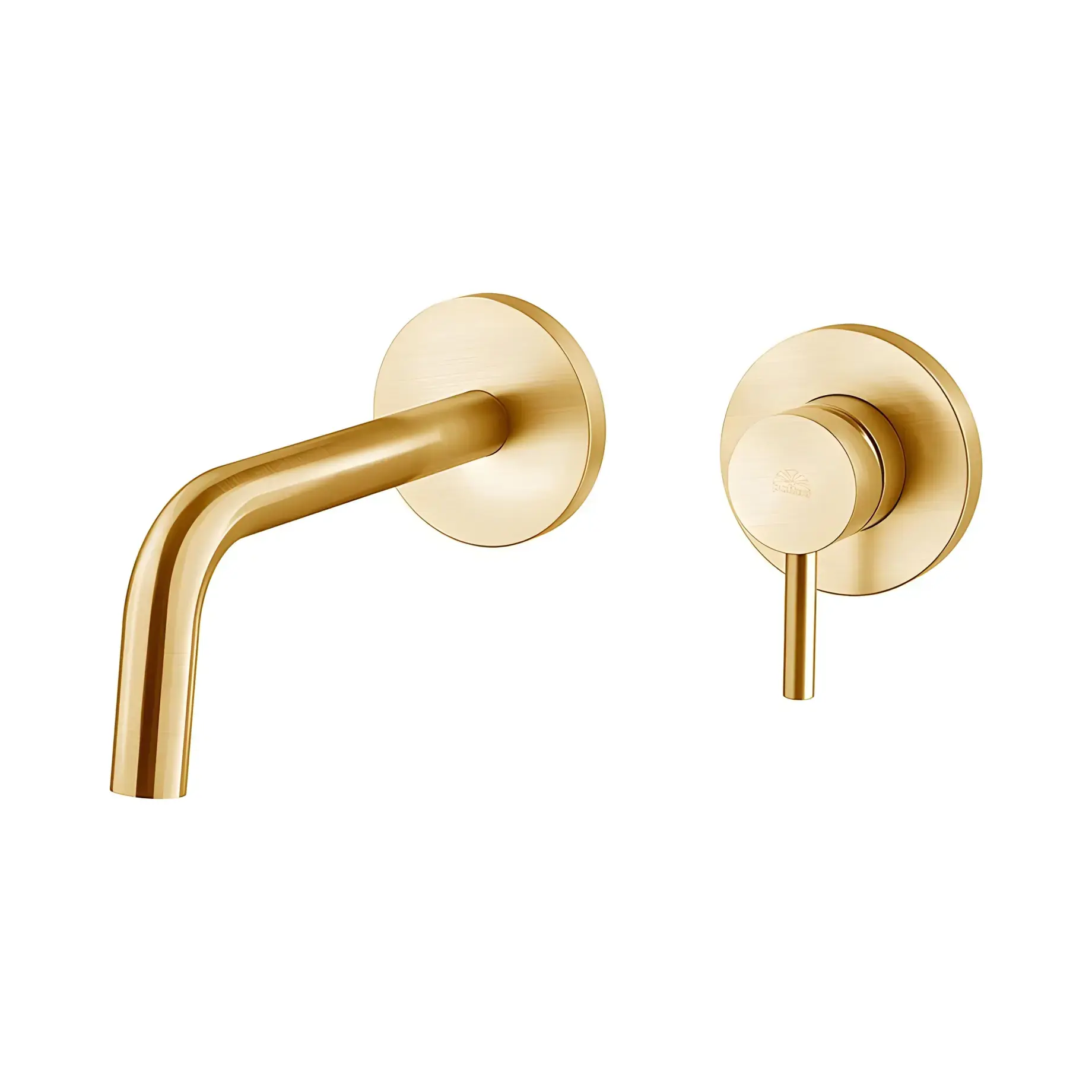 Змішувач для раковини настінний  Light вилив 178 мм Paffoni LIG105HGSP70 Brushed honey gold — вид на білому тлі