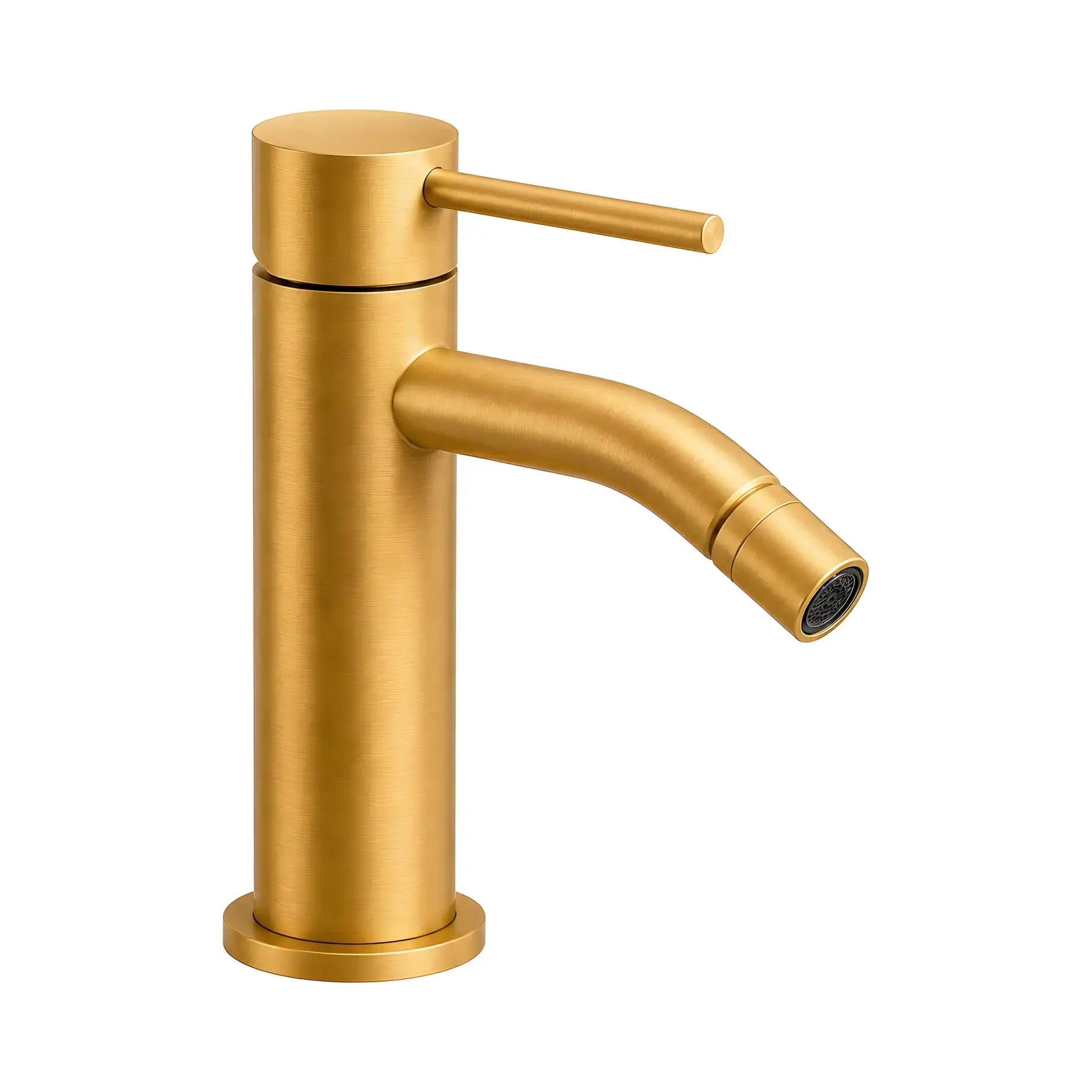 Змішувач для біде  Light з донним клапаном Clic-Clac Paffoni LIG131KHGSP Brushed honey gold — вид на білому тлі