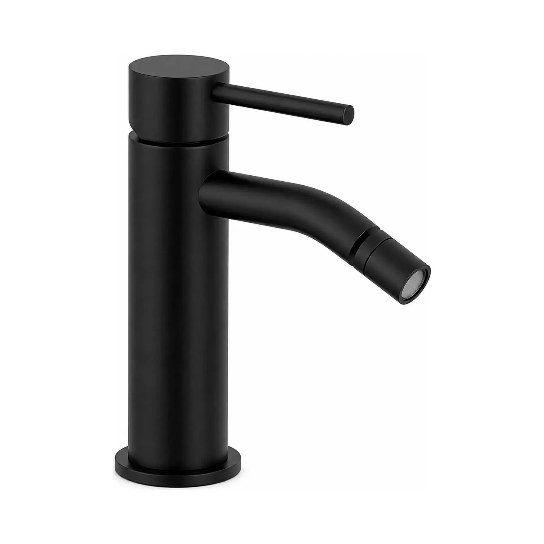 Змішувач для біде  Light з донним клапаном Clic-Clac Paffoni LIG131KNO Matt Black — вид на білому тлі