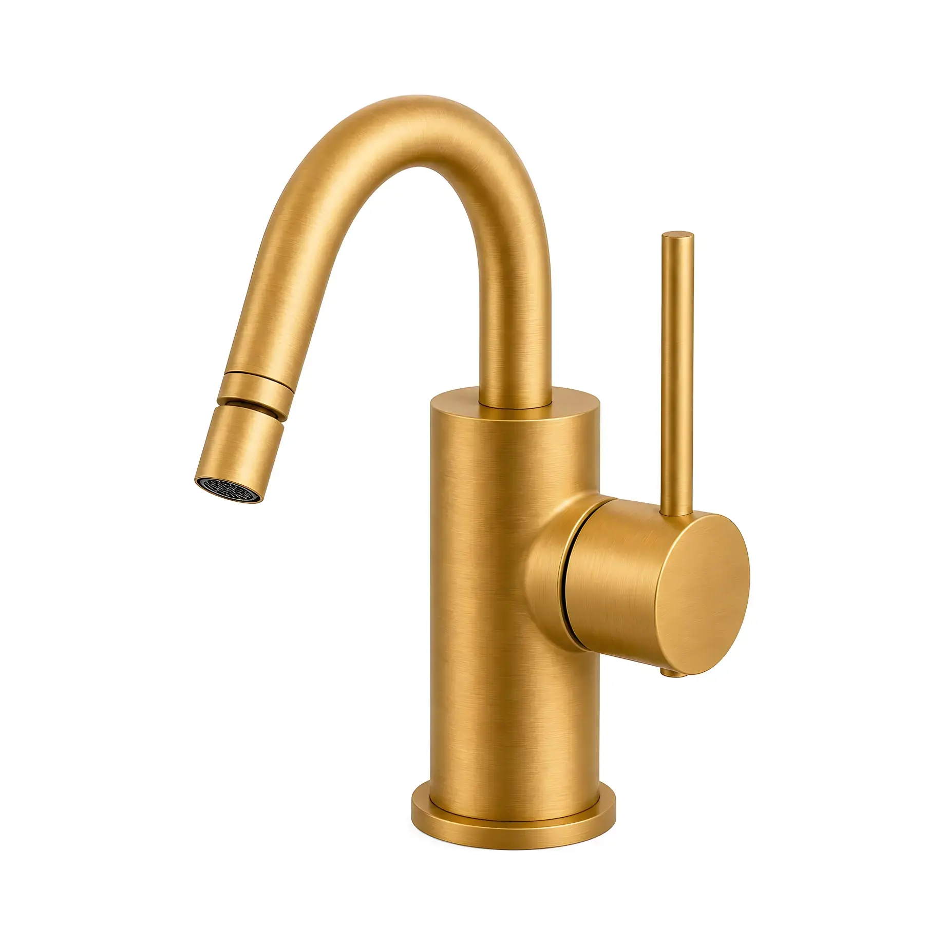 Змішувач для біде  Light без донного клапана Paffoni LIG138HGSP Brushed honey gold — вид на білому тлі