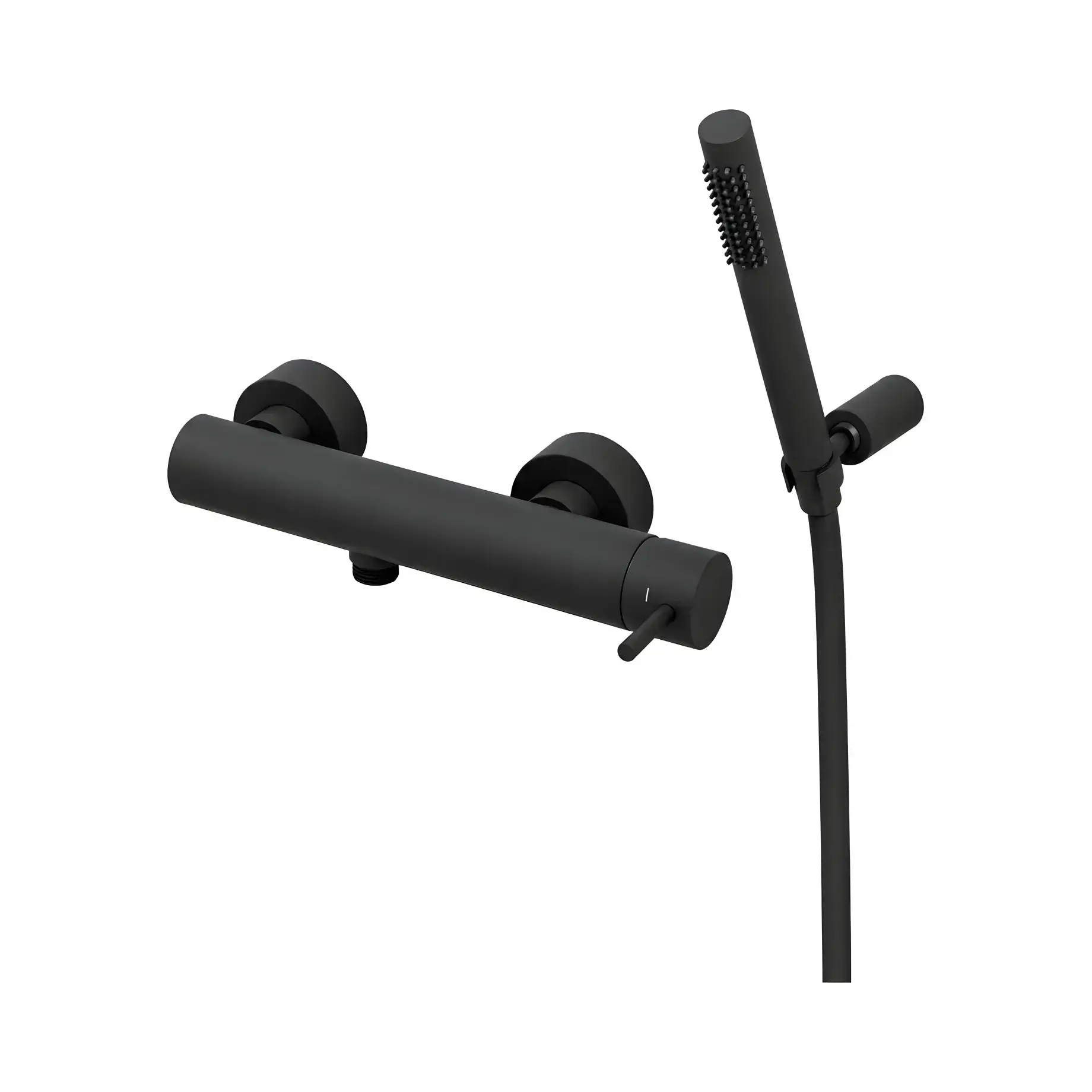 Змішувач для душу  Light  з регульованим душовим гарнітуром Paffoni LIG168DNO Matt Black — вид на білому тлі