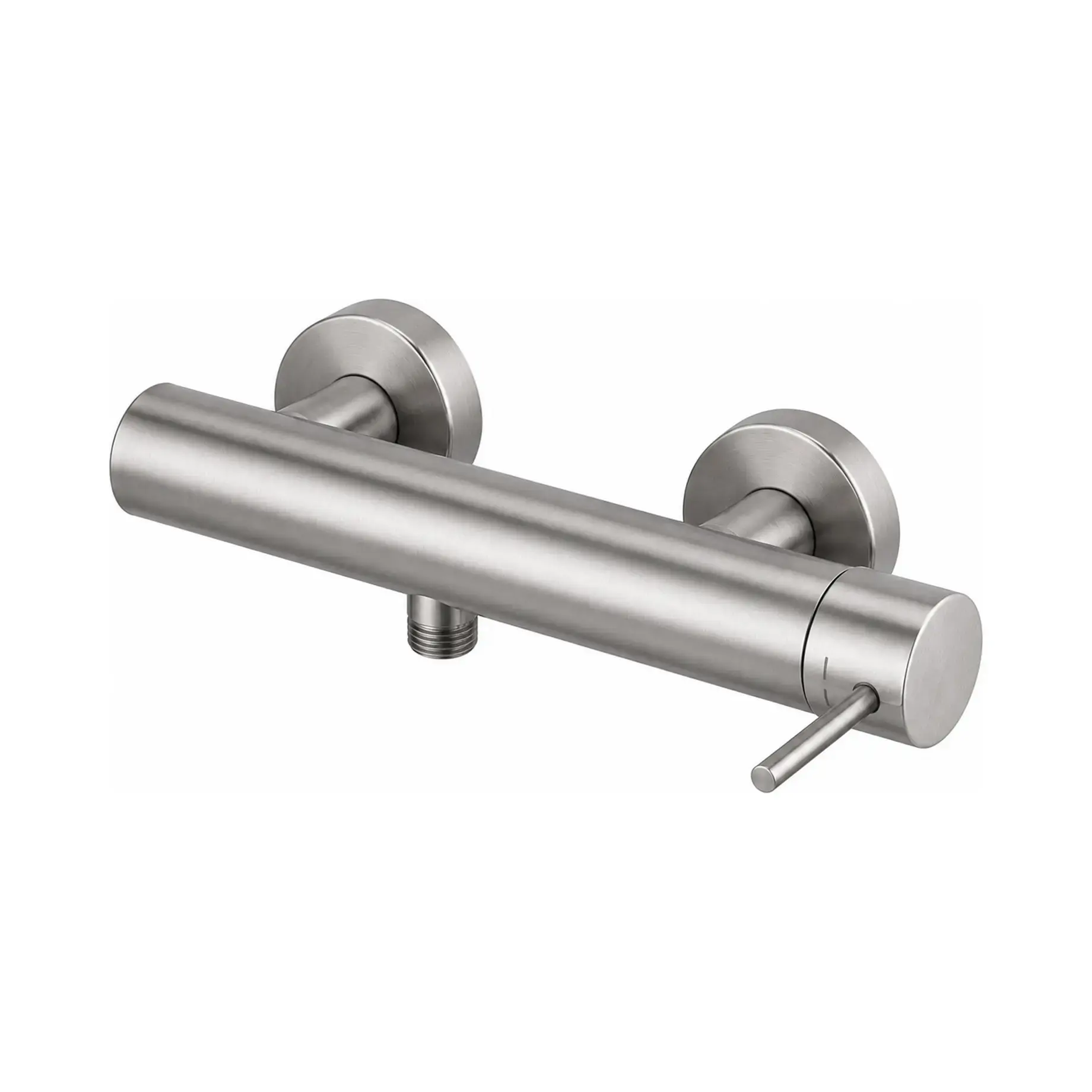 Змішувач для душу  Light Paffoni LIG168ST Steel looking — вид на білому тлі