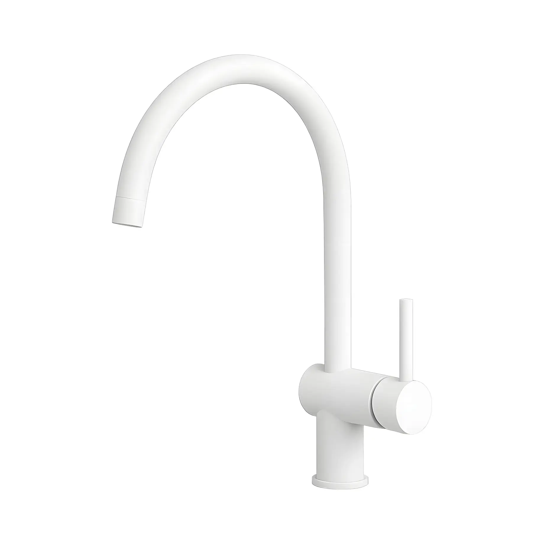 Смеситель для кухни с поворотным изливом Light  Paffoni LIG280BO Matt White — вид на белом фоне
