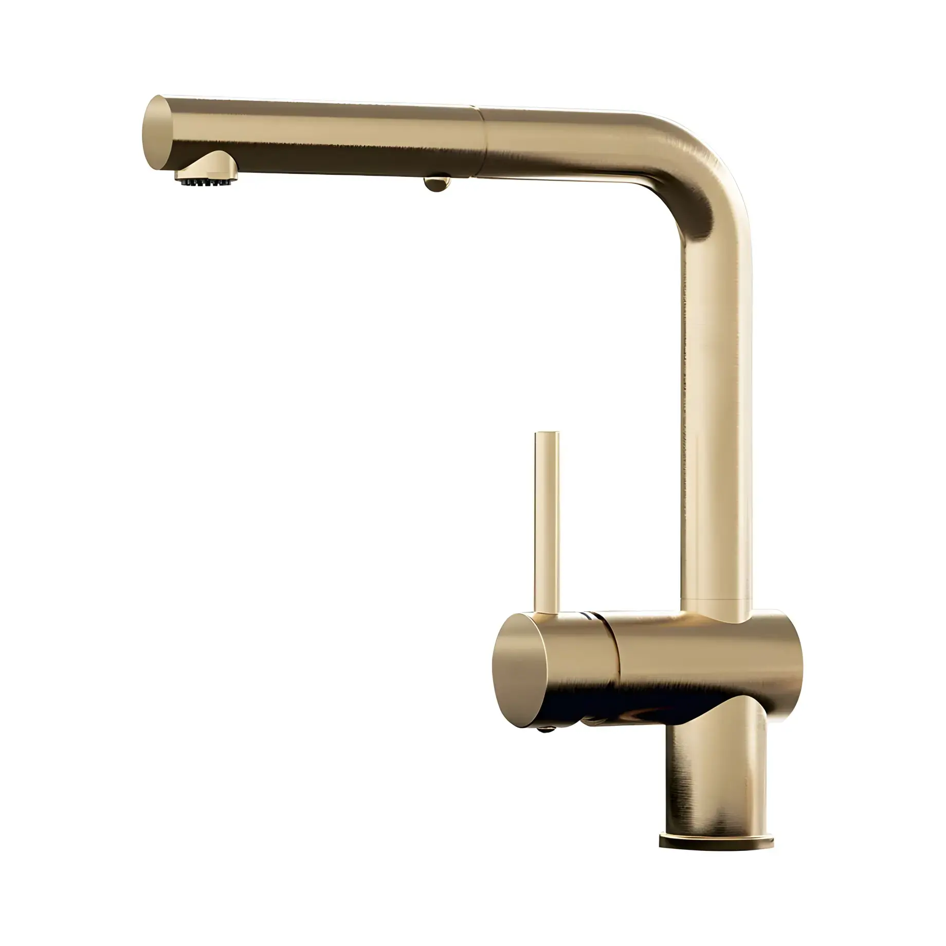 Змішувач для кухні з витяжним виливом  Light Paffoni LIG285HGSP-MET Brushed honey gold — вид спереду