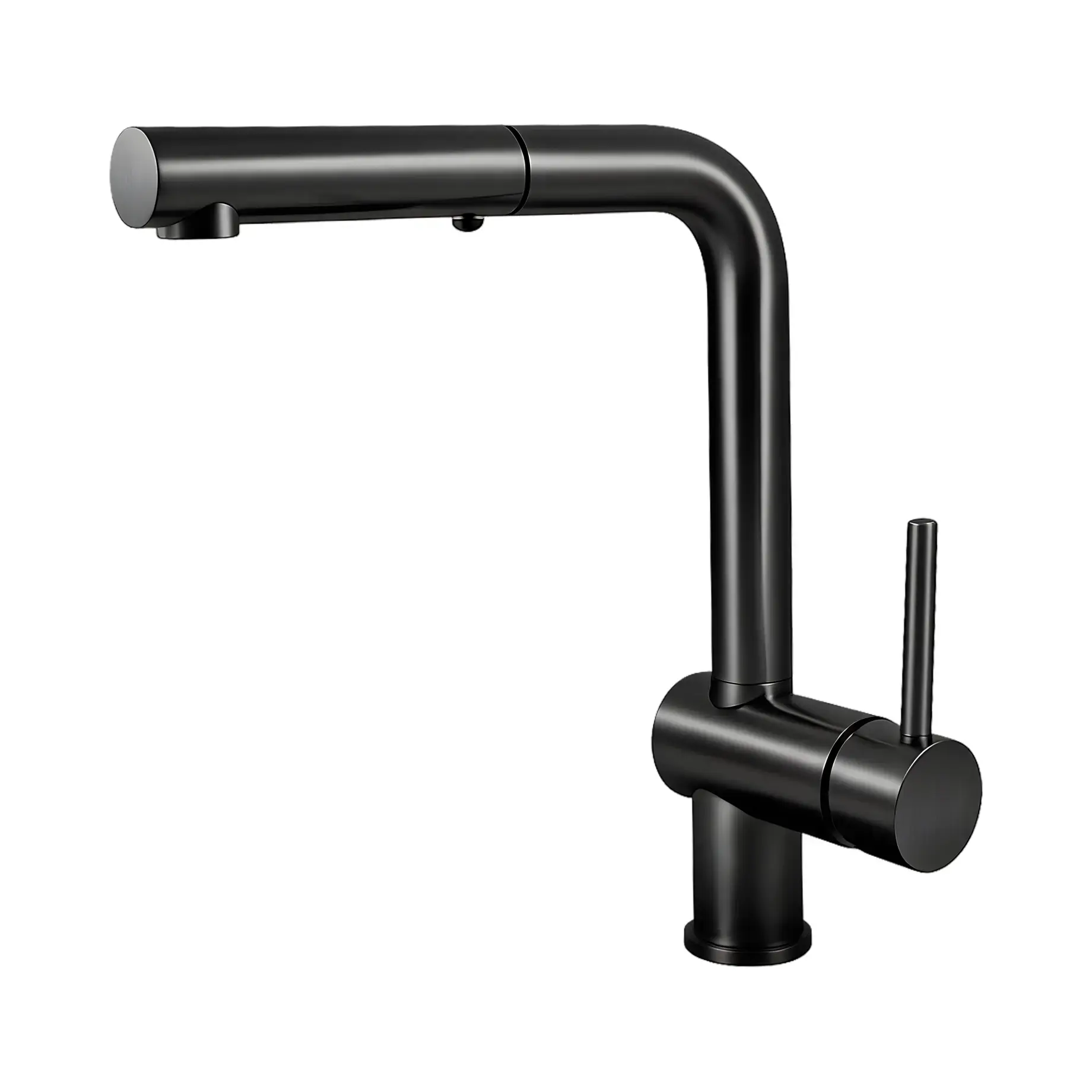 Змішувач для кухні  Light з витяжним виливом Paffoni LIG285NKNSP-MET Brushed Black Nickel — вид на білому тлі