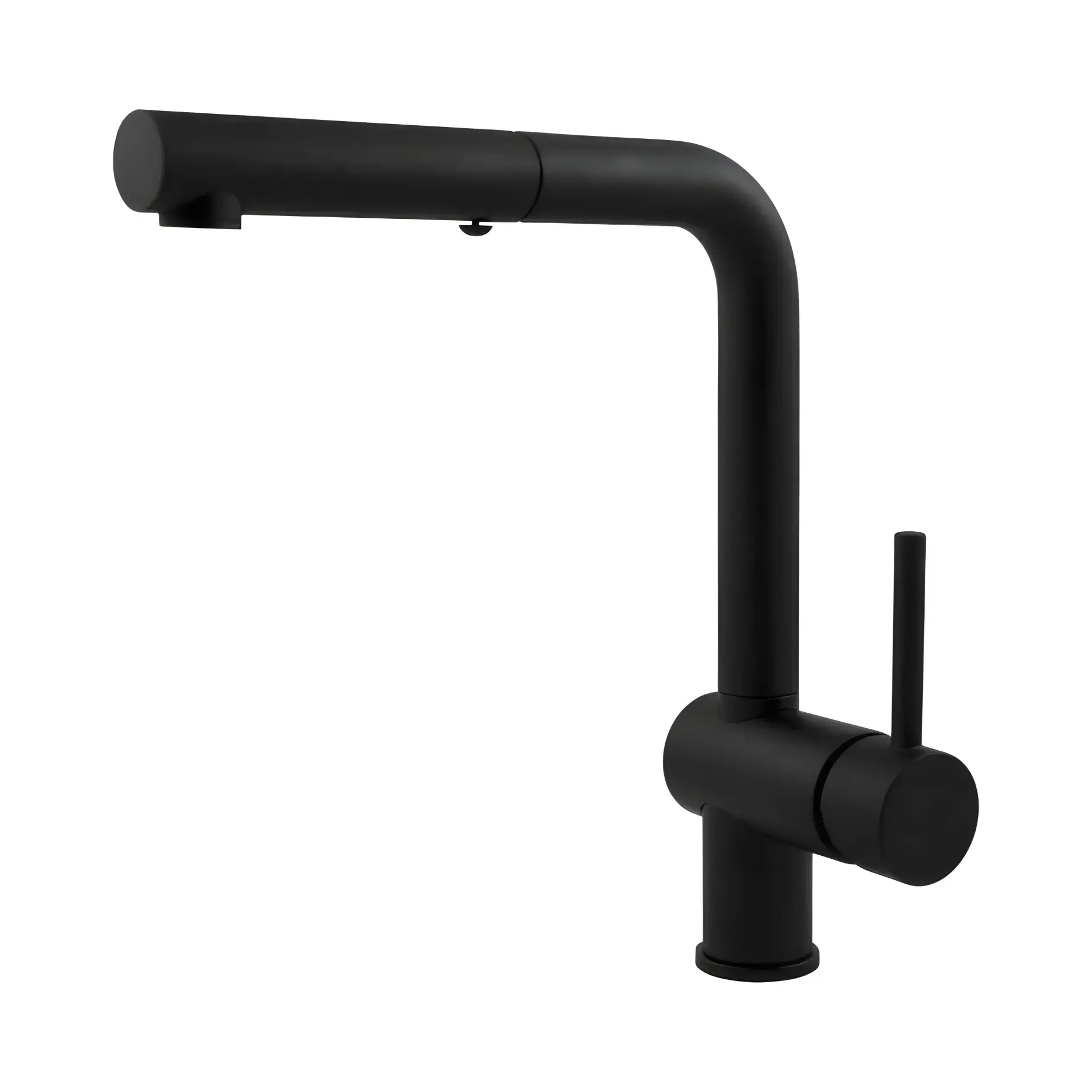 Змішувач для кухні з витяжним виливом  Light Paffoni LIG285NO-MET Matt Black — вид спереду