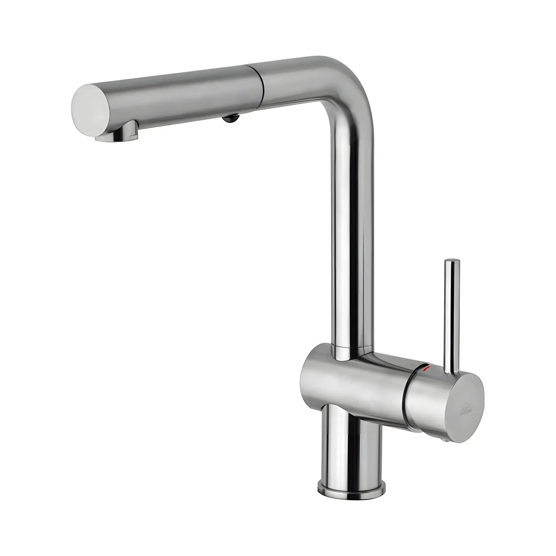 Змішувач для кухні з витяжним виливом  Light Paffoni LIG285ST-MET Steel looking — вид спереду