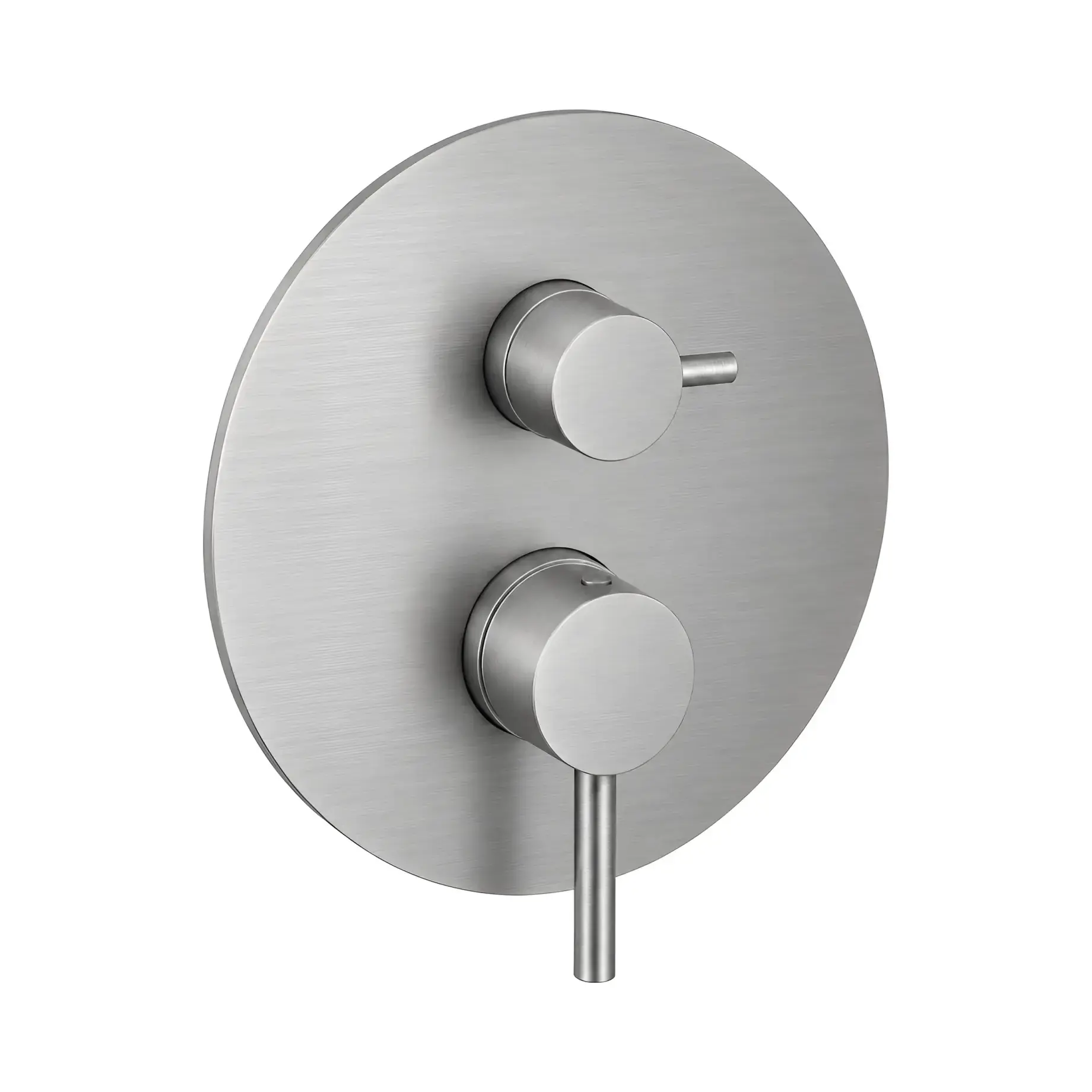 Змішувач для душу Light Paffoni LIGBOX018ST Stainless Steel — вид на білому тлі
