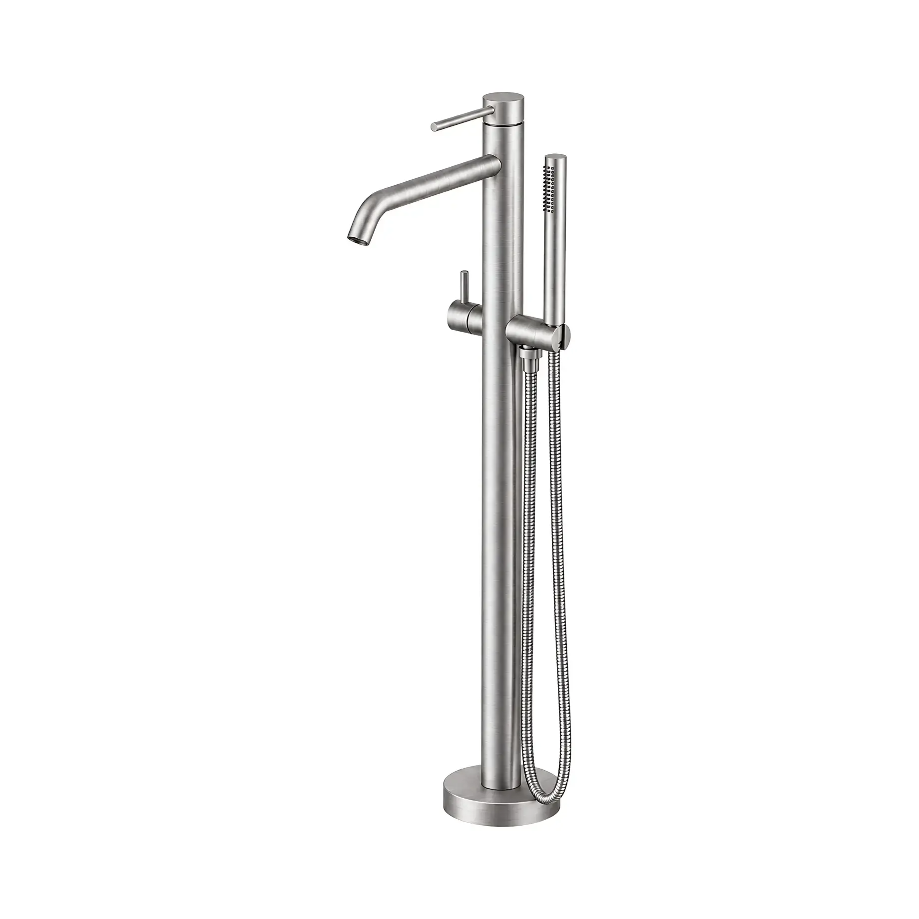 Змішувач для ванни Light Paffoni LIGBOX032ST Steel looking — вид на білому тлі