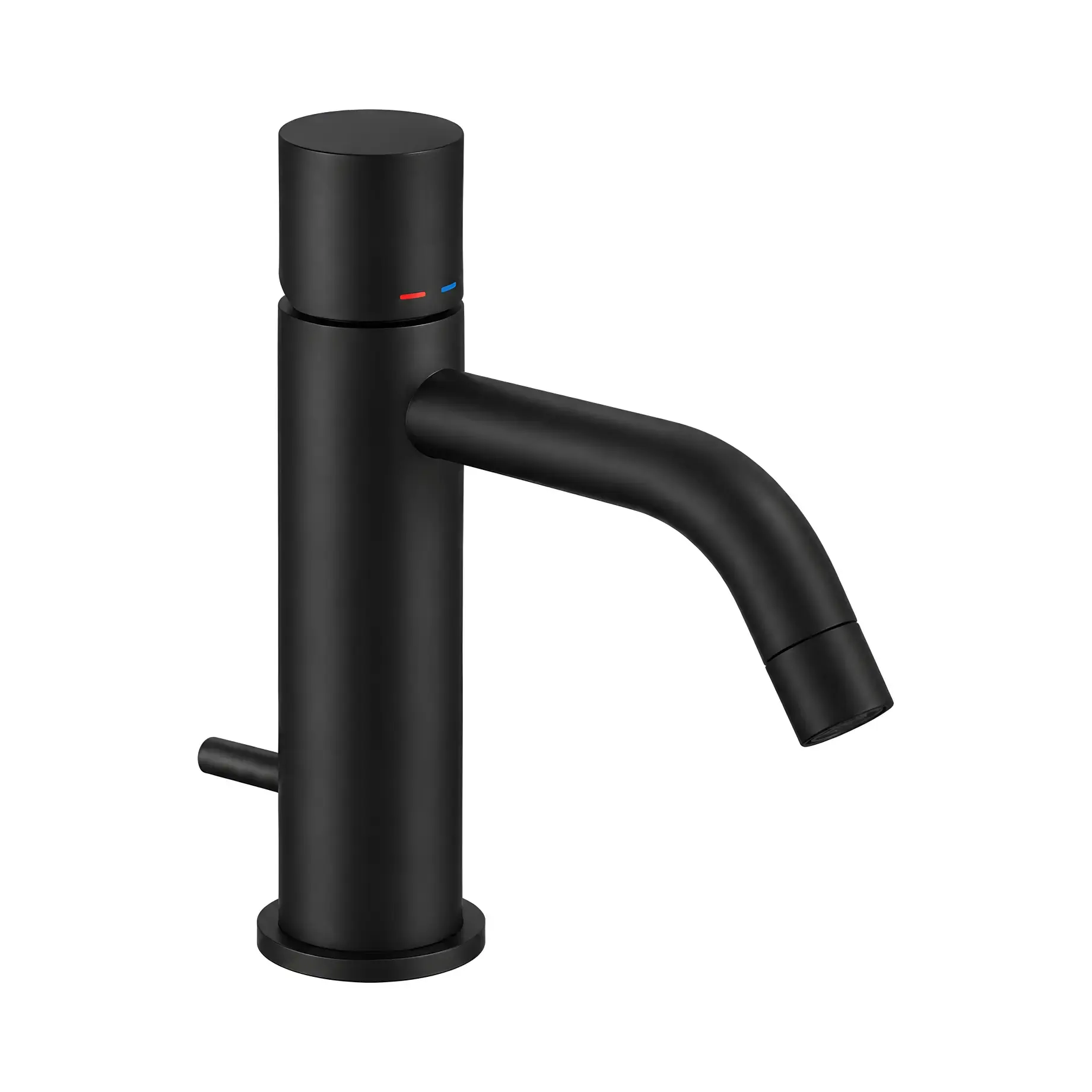 Змішувач для раковини  Light з донним клапаном Paffoni LIGX075NO Matt Black — вид на білому тлі