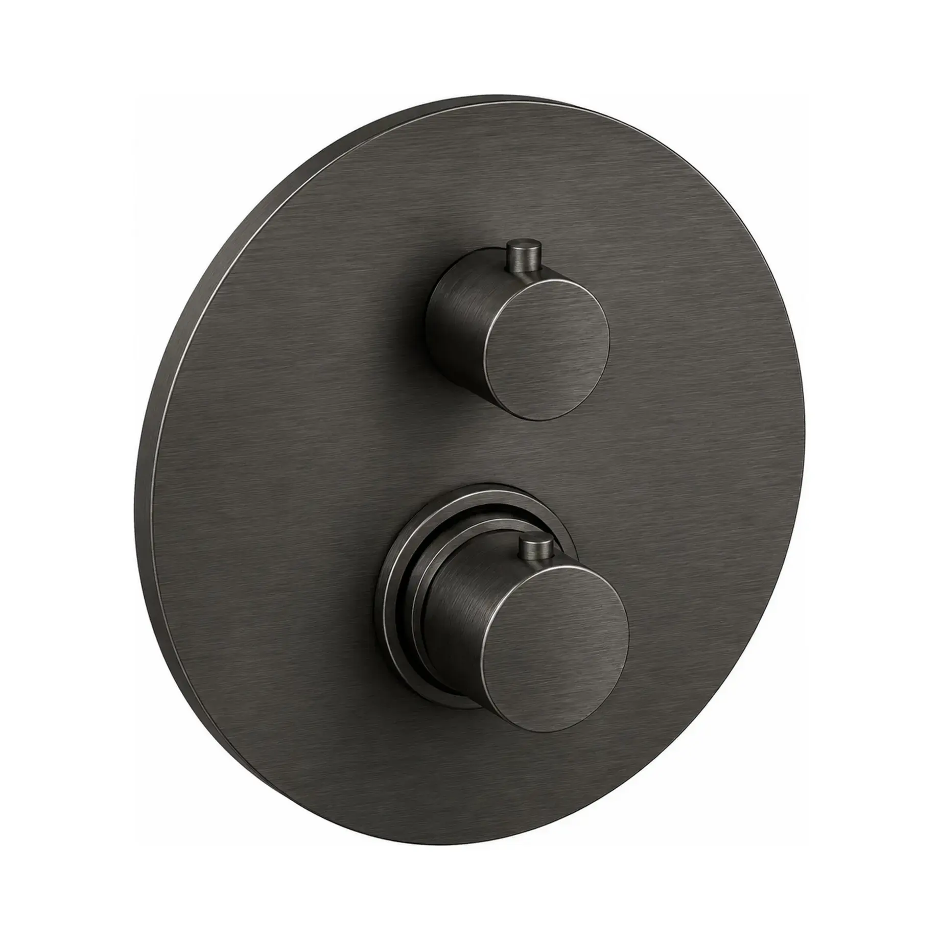 Термостат для душу на 2 споживача  Light Paffoni LIQ018NKNSP Brushed Black Nickel — вид на білому тлі