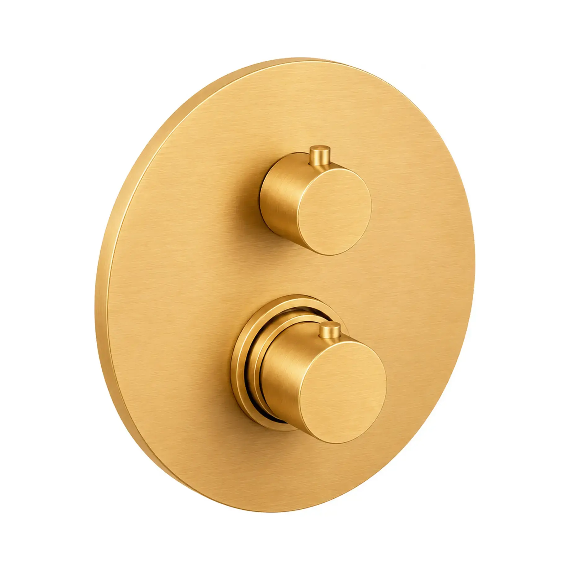 Термостат для душу на 3 споживача  Light Paffoni LIQ019HGSP Brushed honey gold — вид на білому тлі