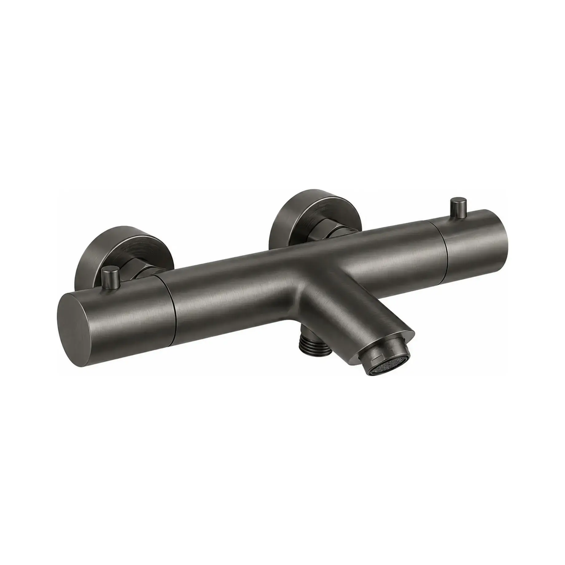 Термостат для ванни  Light Paffoni LIQ022NKNSP Brushed Black Nickel — вид на білому тлі