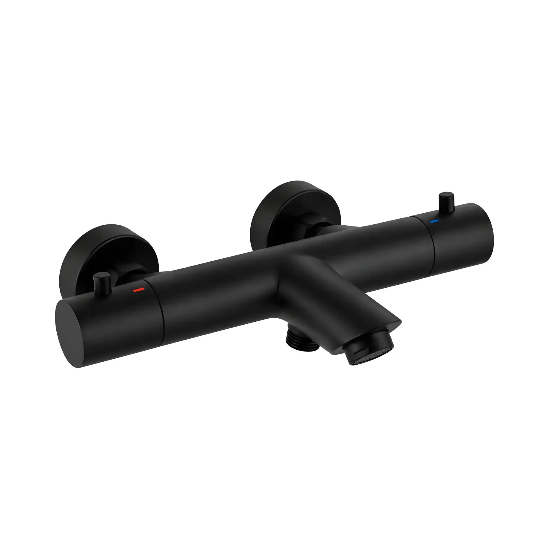 Термостат для ванни  Light Paffoni LIQ022NO Matt Black — вид на білому тлі