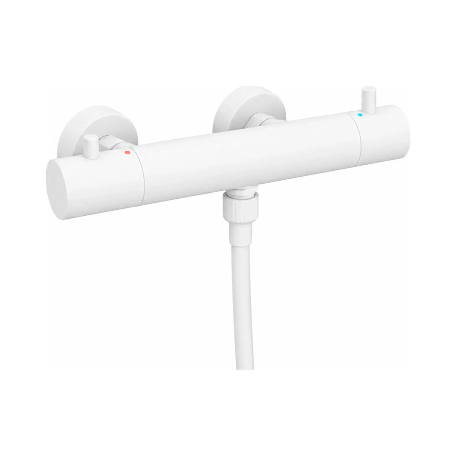 Термостат для душу ECO-STOP  Light Paffoni LIQ168EBO Matt White — вид на білому тлі