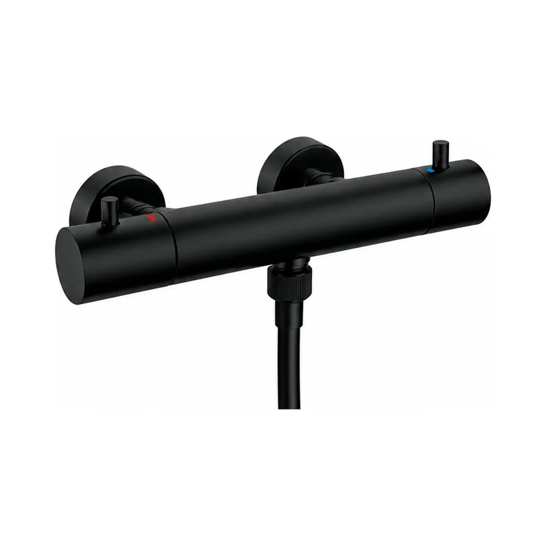 Термостат для душу ECO-STOP  Light Paffoni LIQ168ENO Matt Black — вид на білому тлі