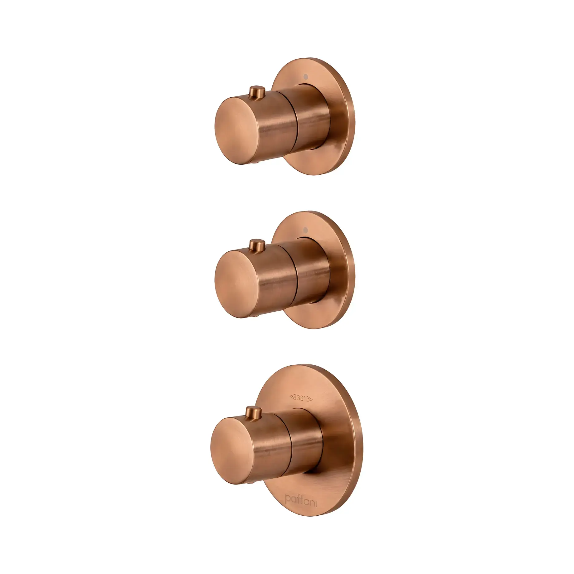Термостат для душу та ванни Modular Box Paffoni MDE018RASP Brushed Copper PVD — вид на білому тлі