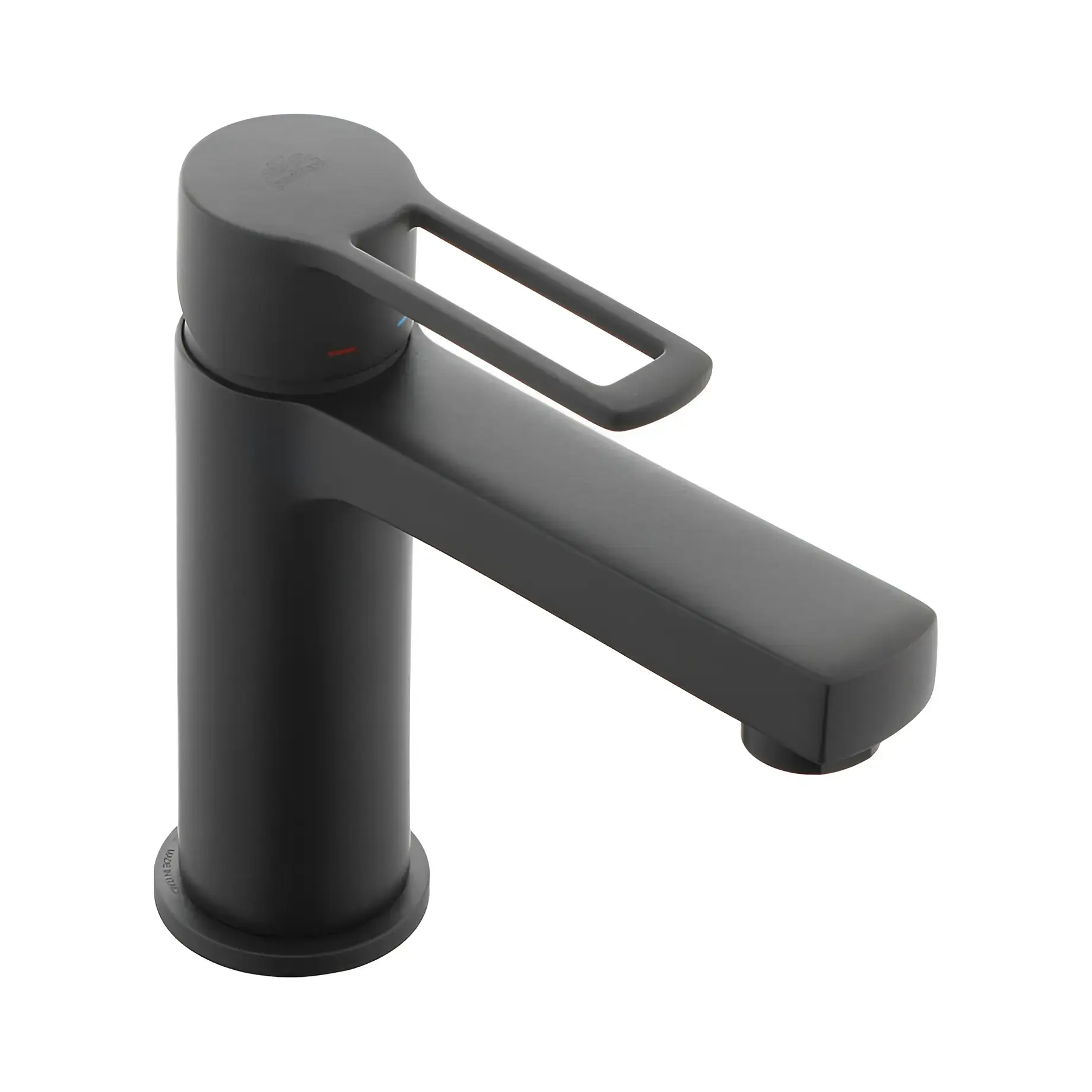 Змішувач для раковини картридж Energy Saving  Ringo без донного клапана Виробник RIN071NO-ES Matt Black — бічний ракурс