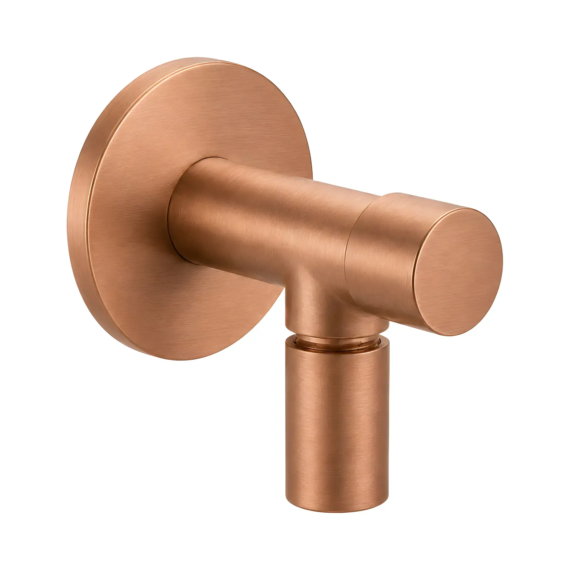 Вентиль кутовий Paffoni ZACC204RASP Brushed Copper PVD — вид на білому тлі