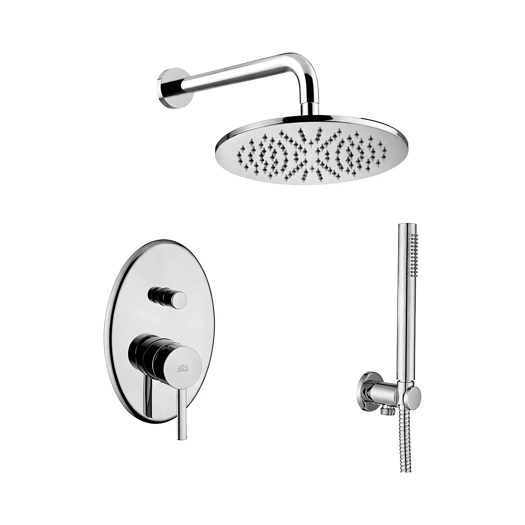 Душова система прихованого монтажу Shower Paffoni KITBR015CR — вид на білому тлі