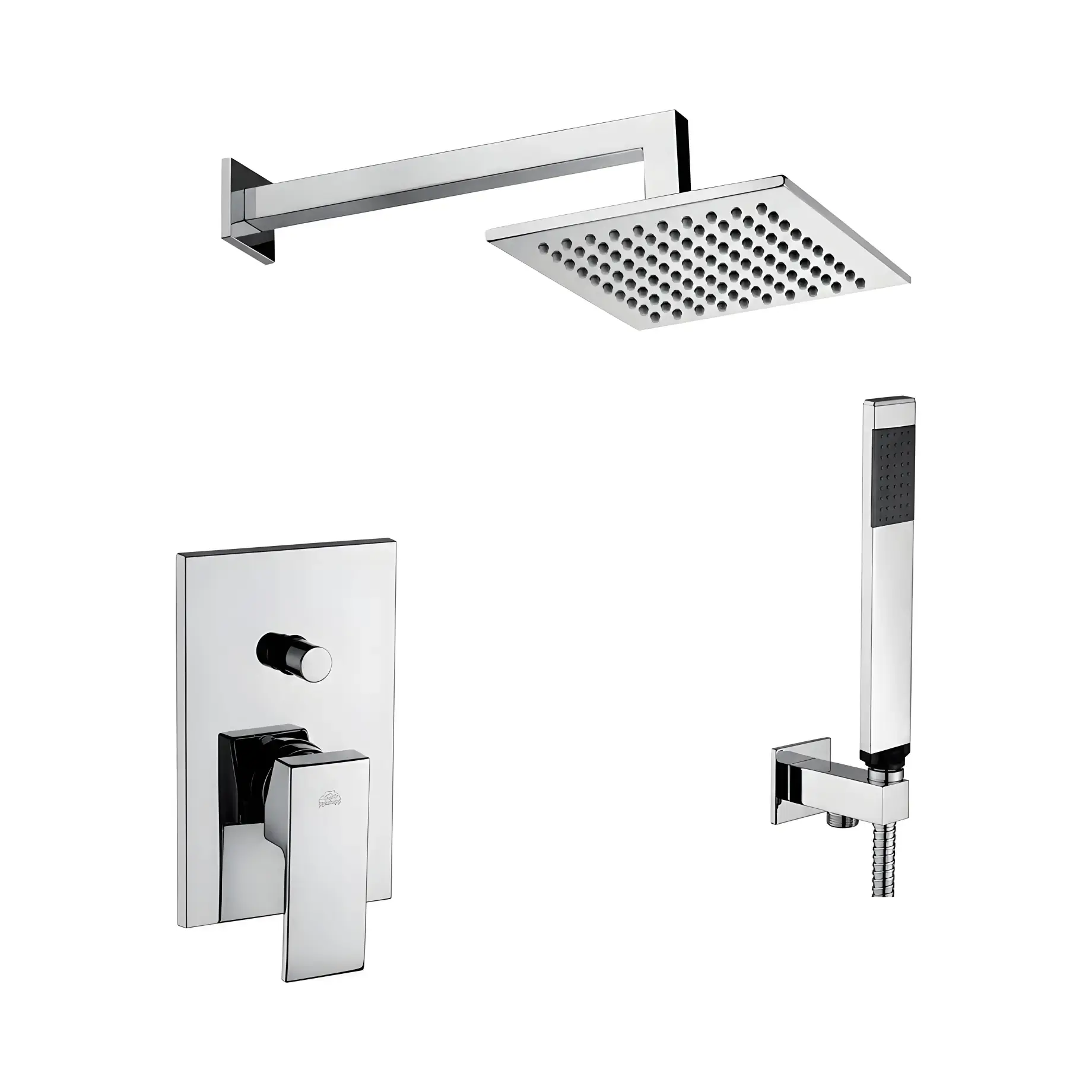 Душова система  Shower прихованого монтажу верхній душ 200х200 мм Paffoni KITEL015CR Chrome — вид на білому тлі