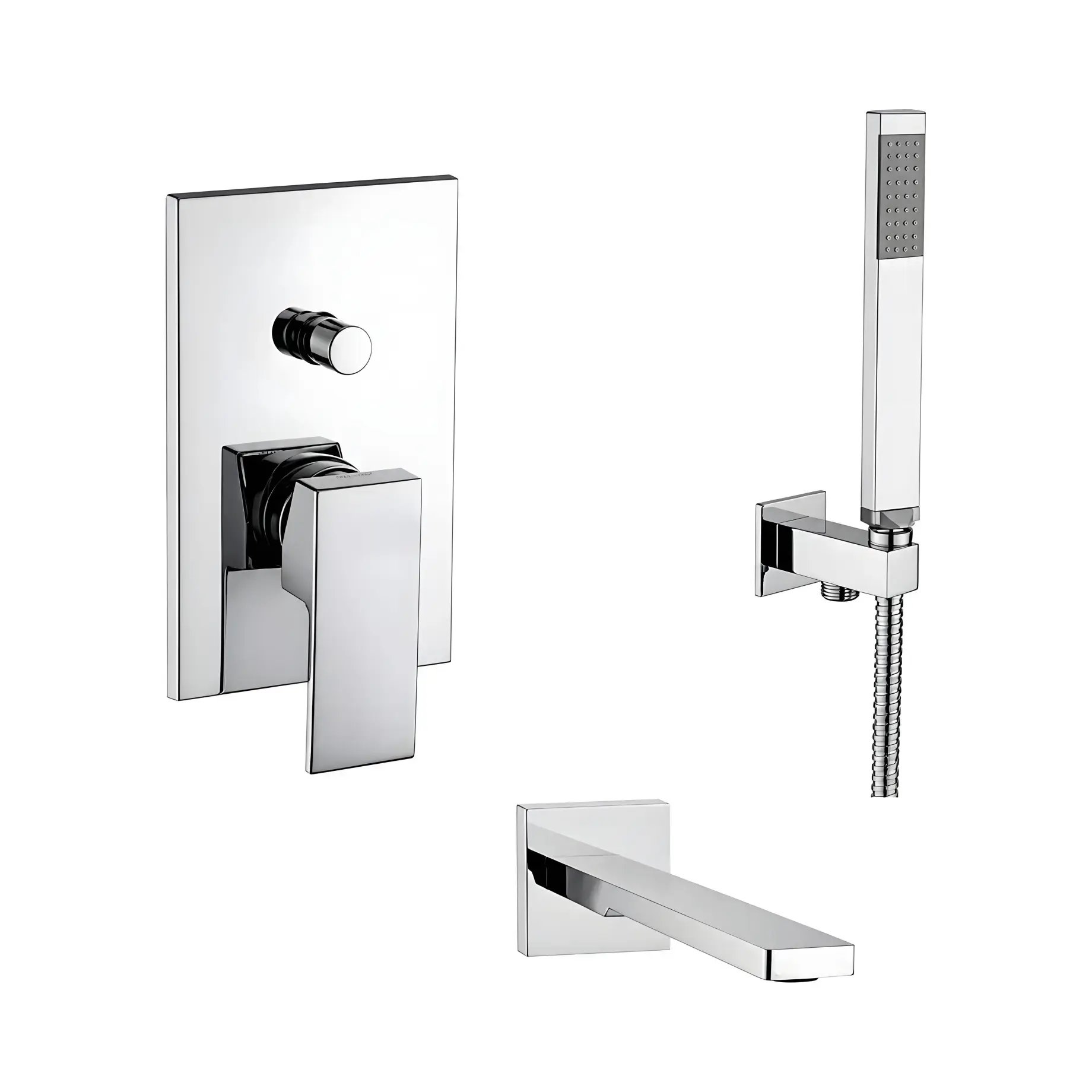 Душова система прихованого монтажу для ванни Shower Paffoni KITEL015CR/M205 Chrome — вид на білому тлі
