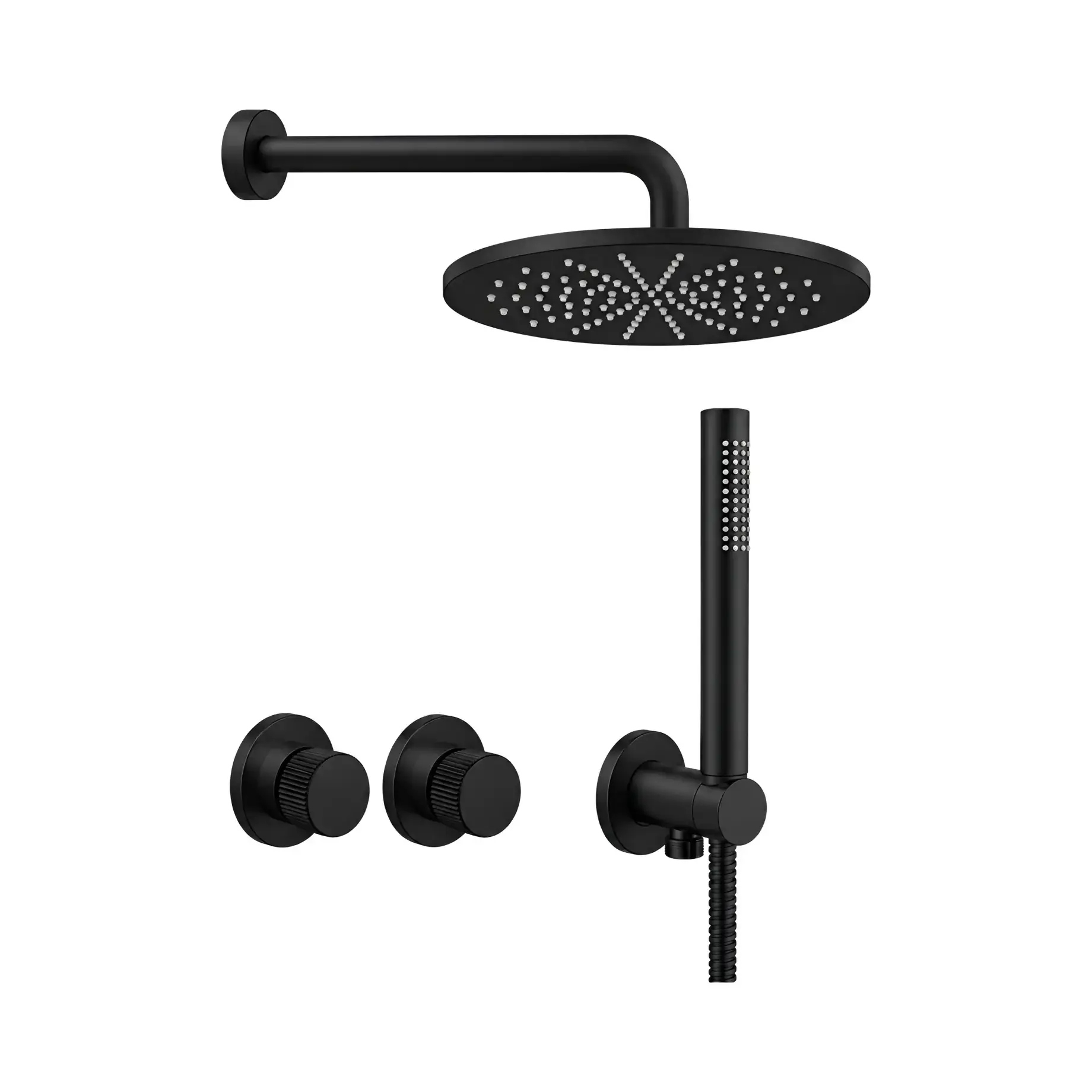 Комплект душової системи Shower Paffoni KITJO010NO70 Matt Black — вид на білому тлі