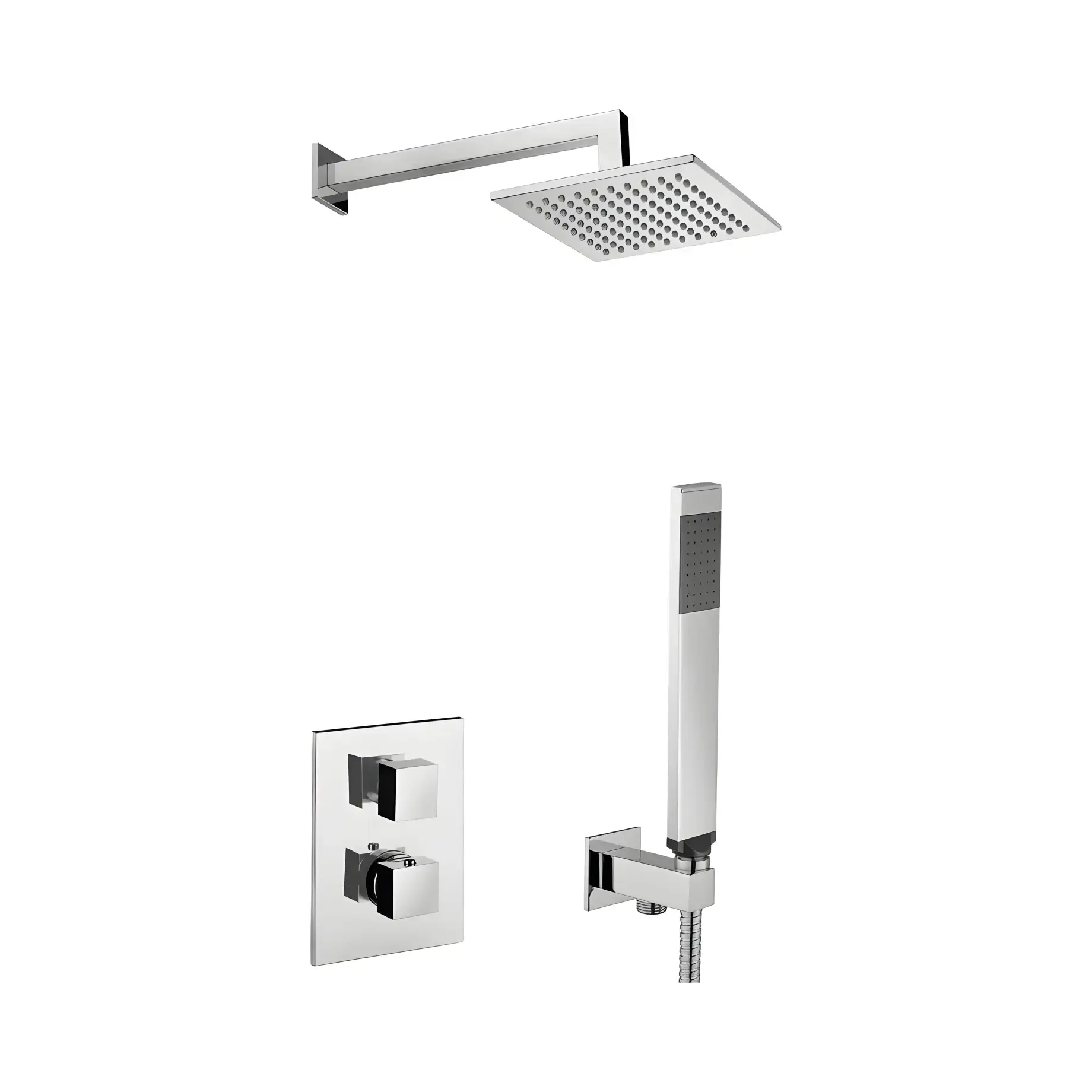 Душова система прихованого монтажу з термостатом Shower Paffoni KITLEQ518CR Chrome — вид на білому тлі