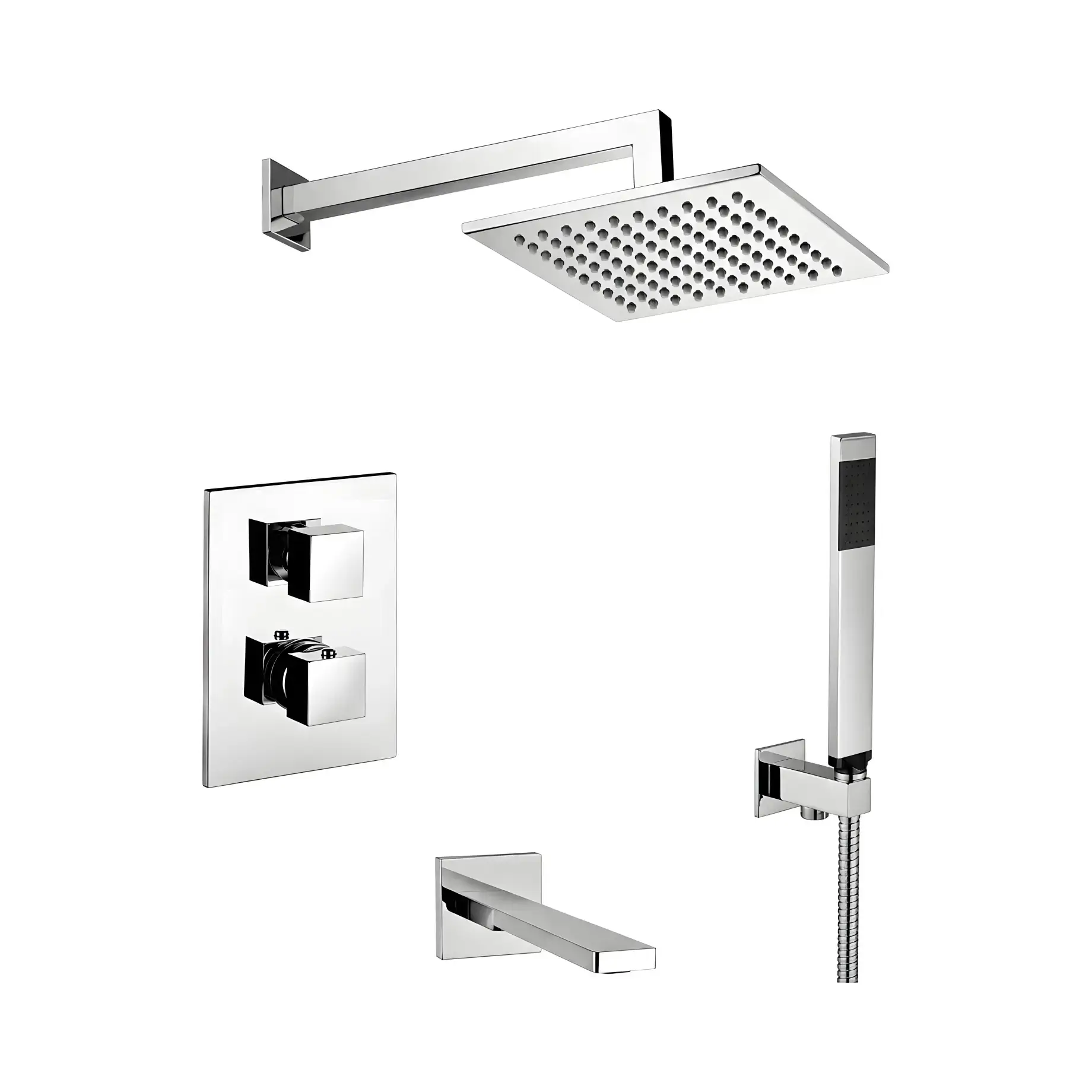 Душова система з термостатом Shower Paffoni KITLEQ519CR300 — вид на білому тлі