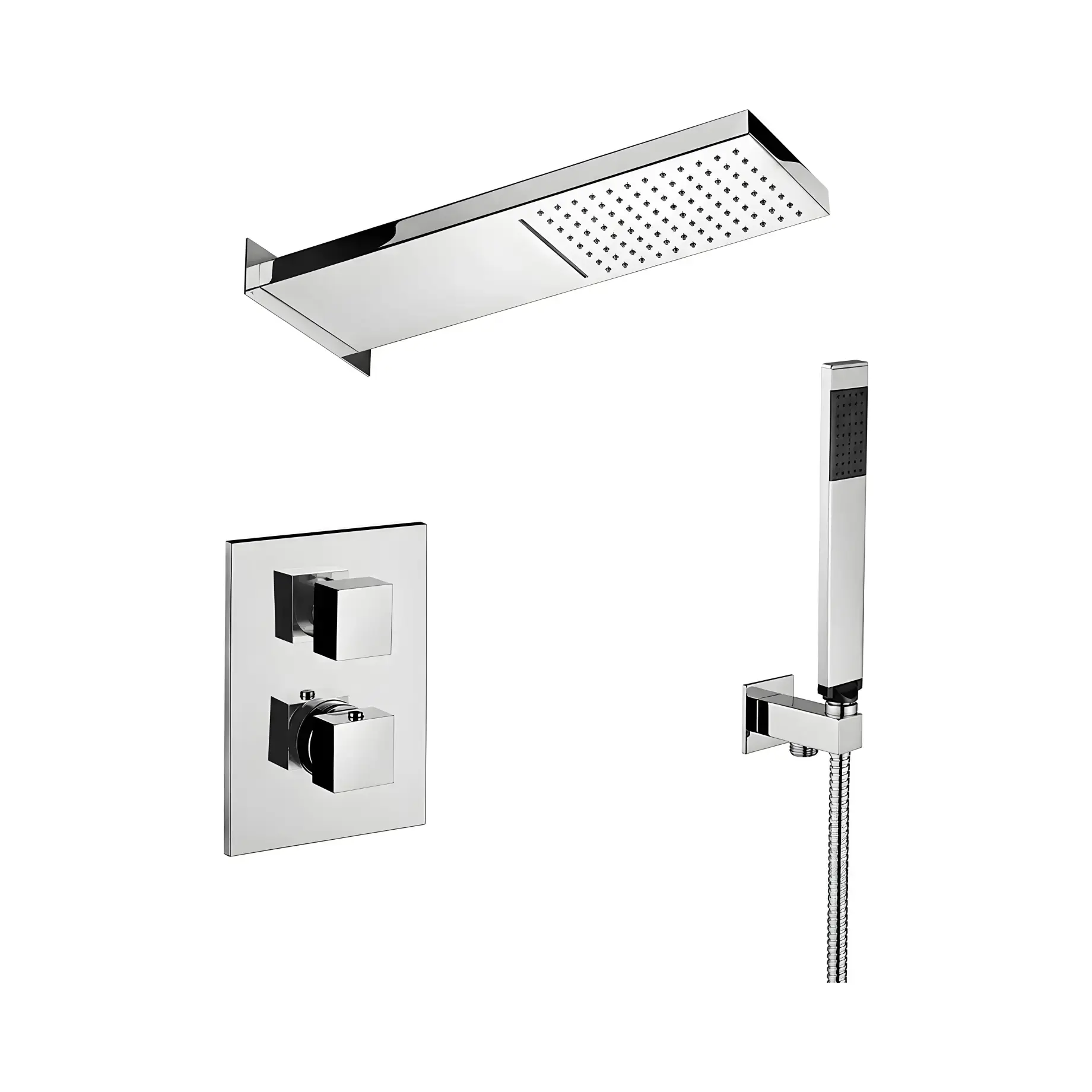 Душова система прихованого монтажу Cascade Shower Paffoni KITLEQ519CR/M520 — вид на білому тлі