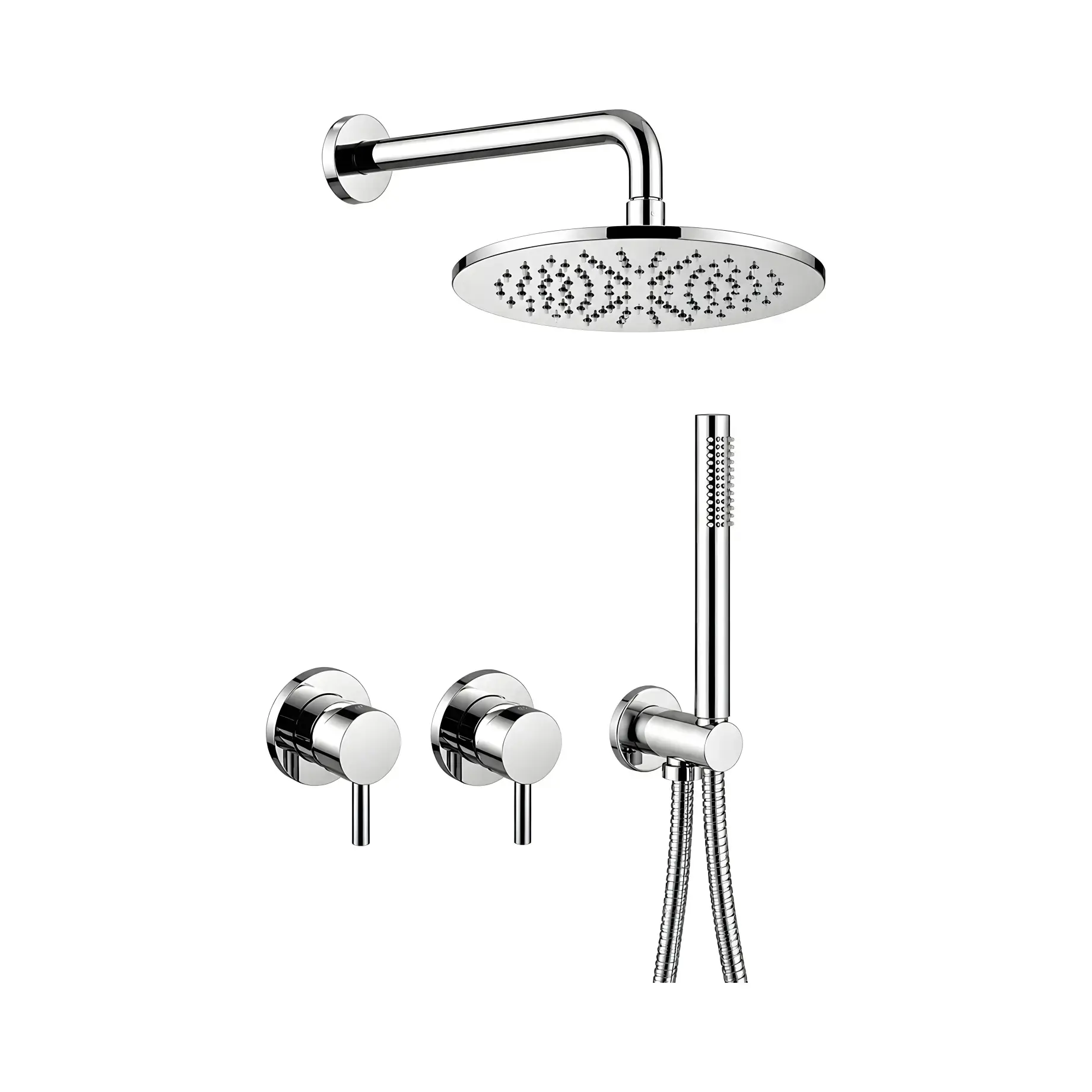 Комплект душової системи Shower Paffoni KITLIG010CR Chrome — вид на білому тлі