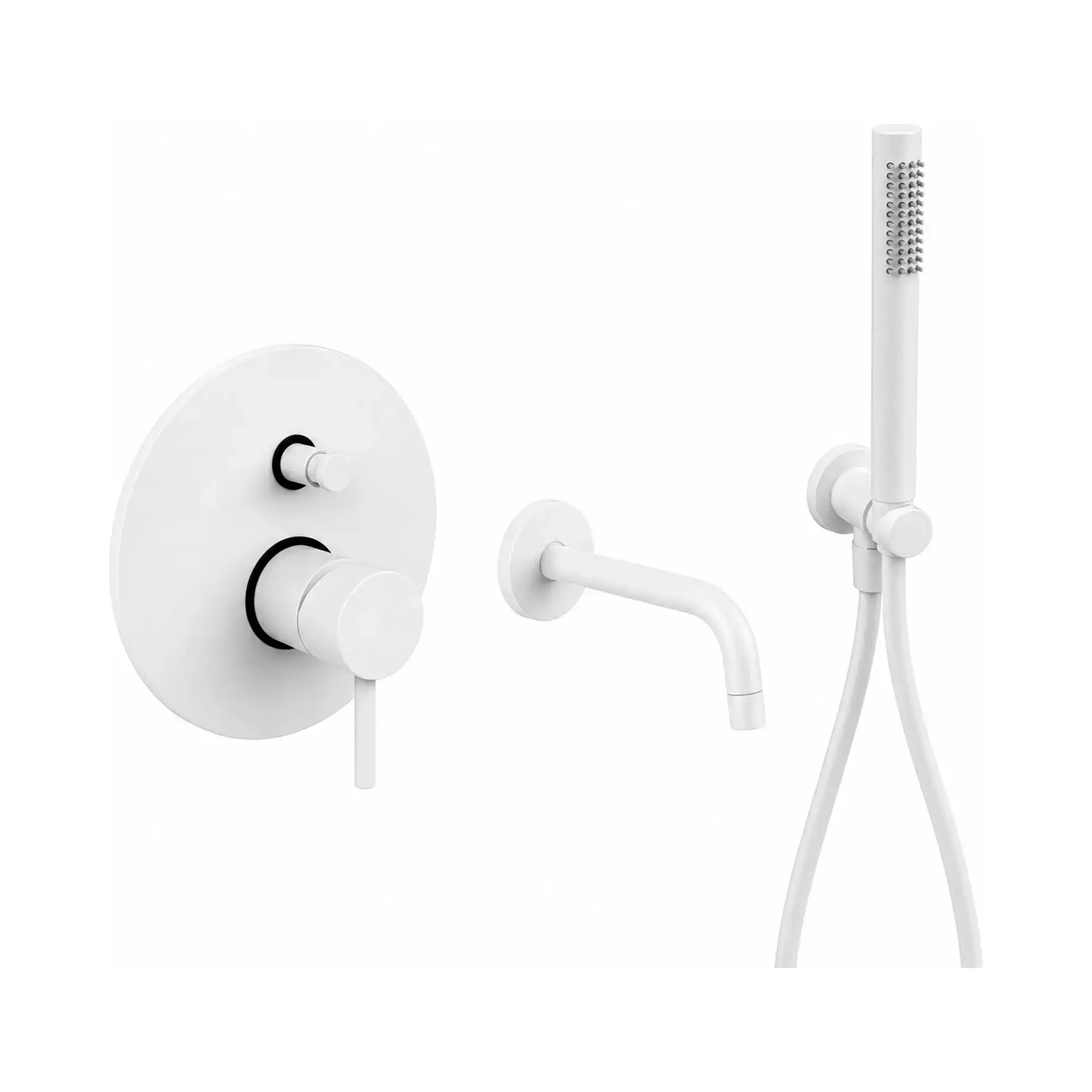 Душова система прихованого монтажу для ванни Shower Paffoni KITLIG015BO175 White Matt — вид на білому тлі