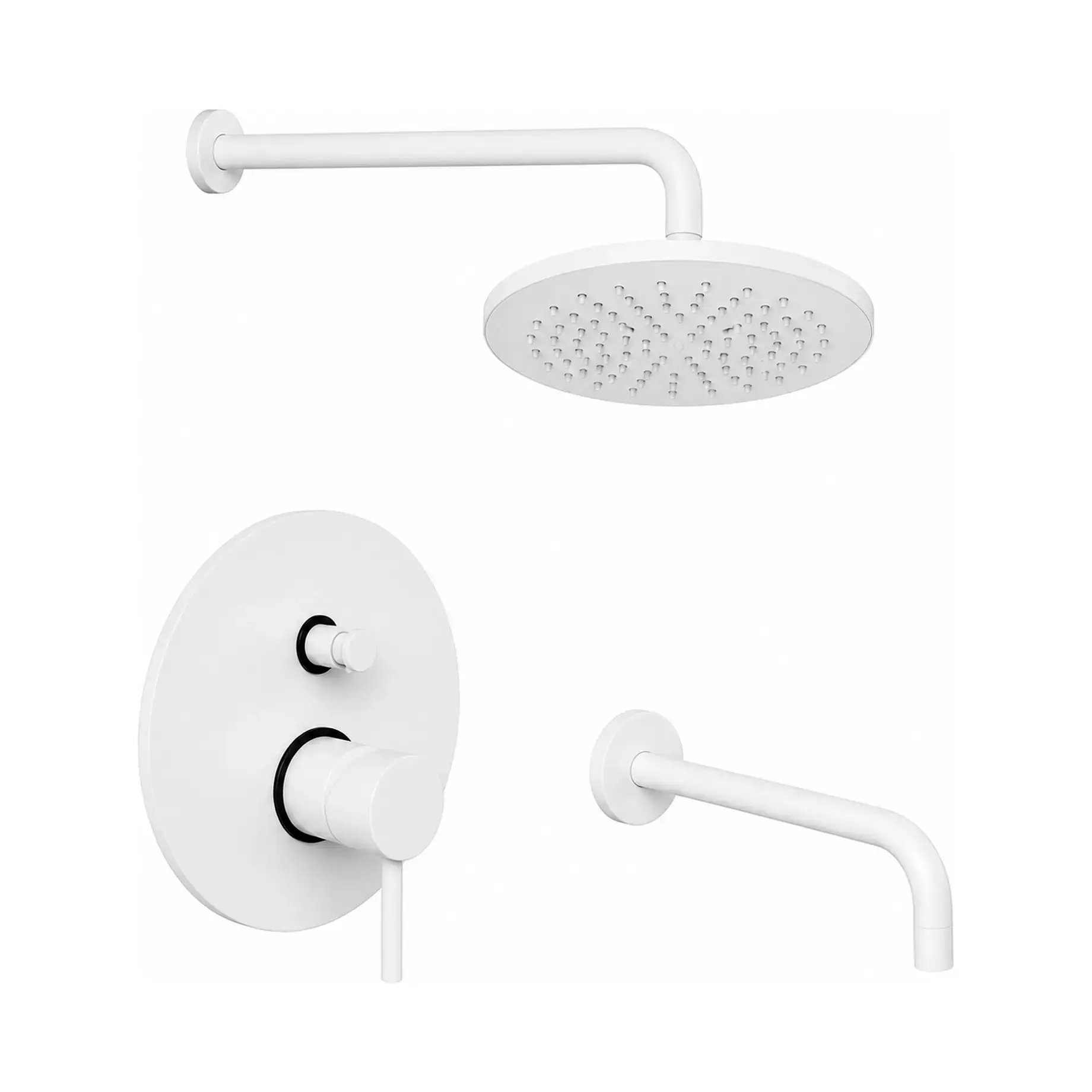Комплект душової системи Shower з виливом Paffoni KITLIG015BO225/248 White Matt — вид на білому тлі