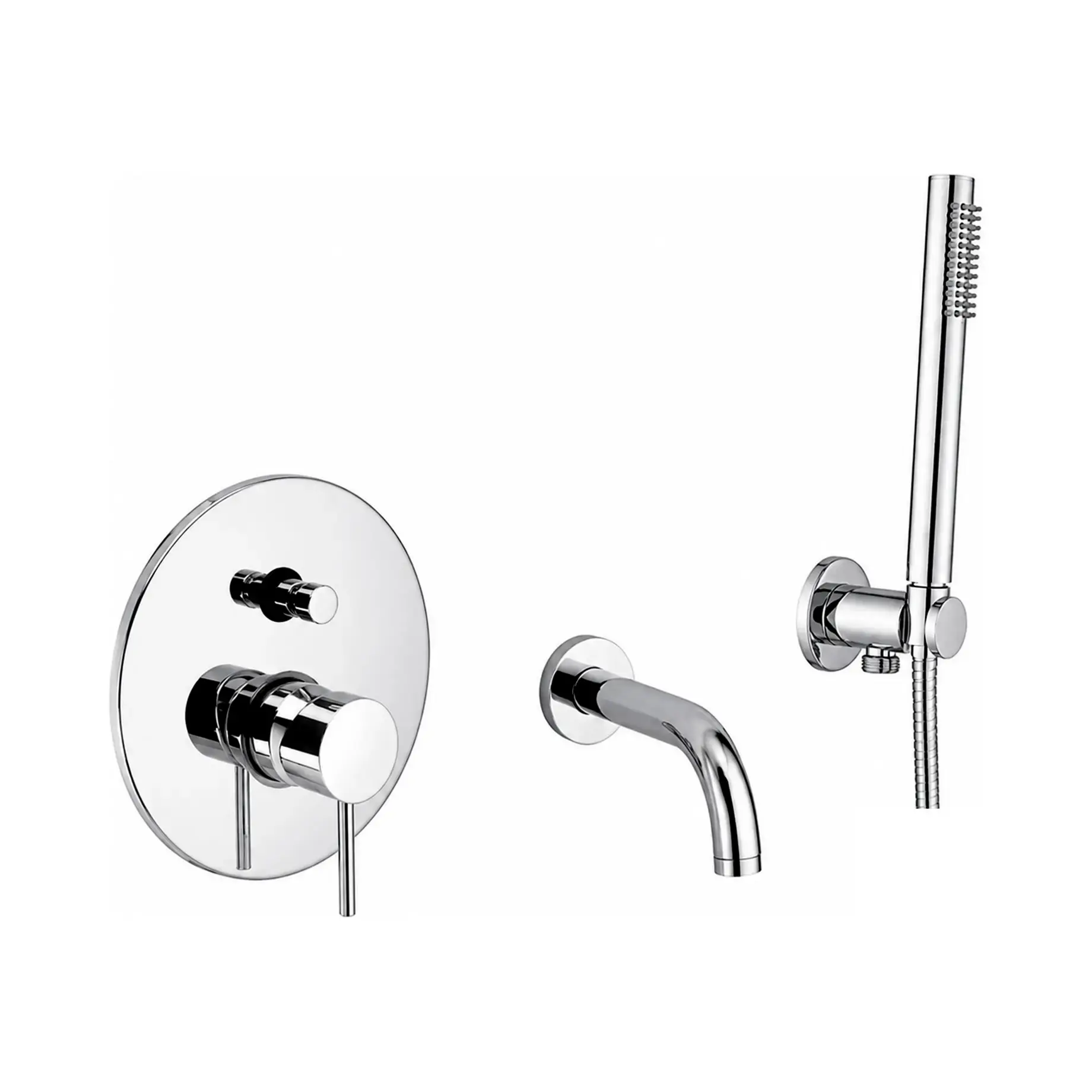 Душова система прихованого монтажу для ванни Shower Paffoni KITLIG015CR175 Chrome — вид на білому тлі