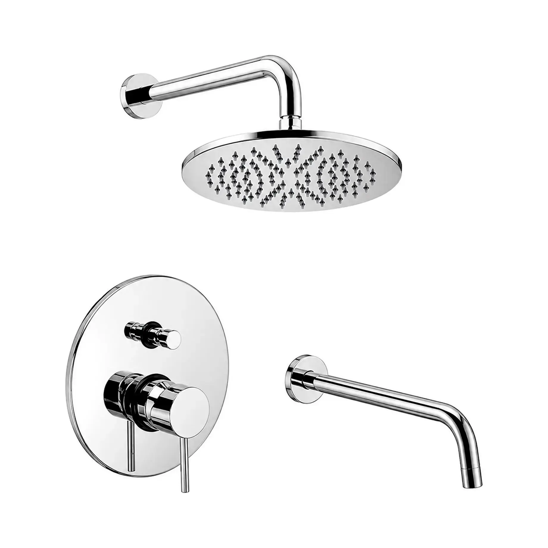 Комплект душової системи Shower з виливом Paffoni KITLIG015CR225/248 Chrome — вид на білому тлі