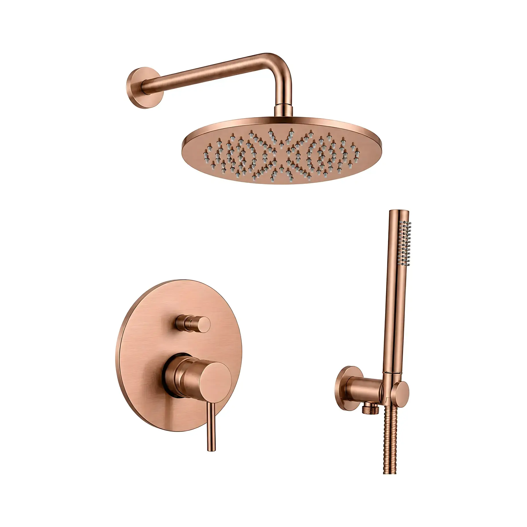 Душова система прихованого монтажу Shower Paffoni KITLIG015RASP Brushed Copper PVD — вид на білому тлі