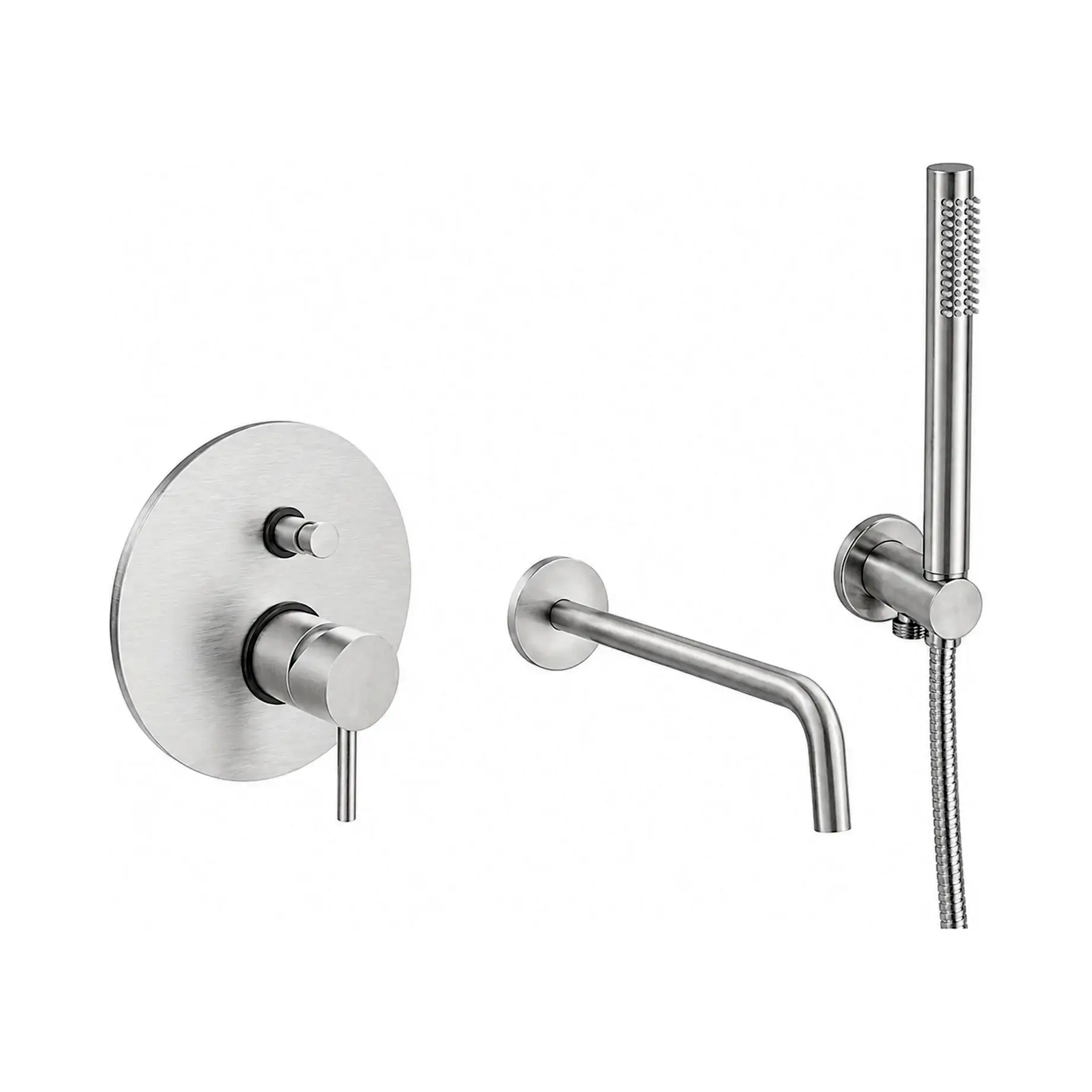 Душевая система скрытого монтажа для ванны Shower Paffoni KITLIG015ST175 Под сталь — вид на белом фоне