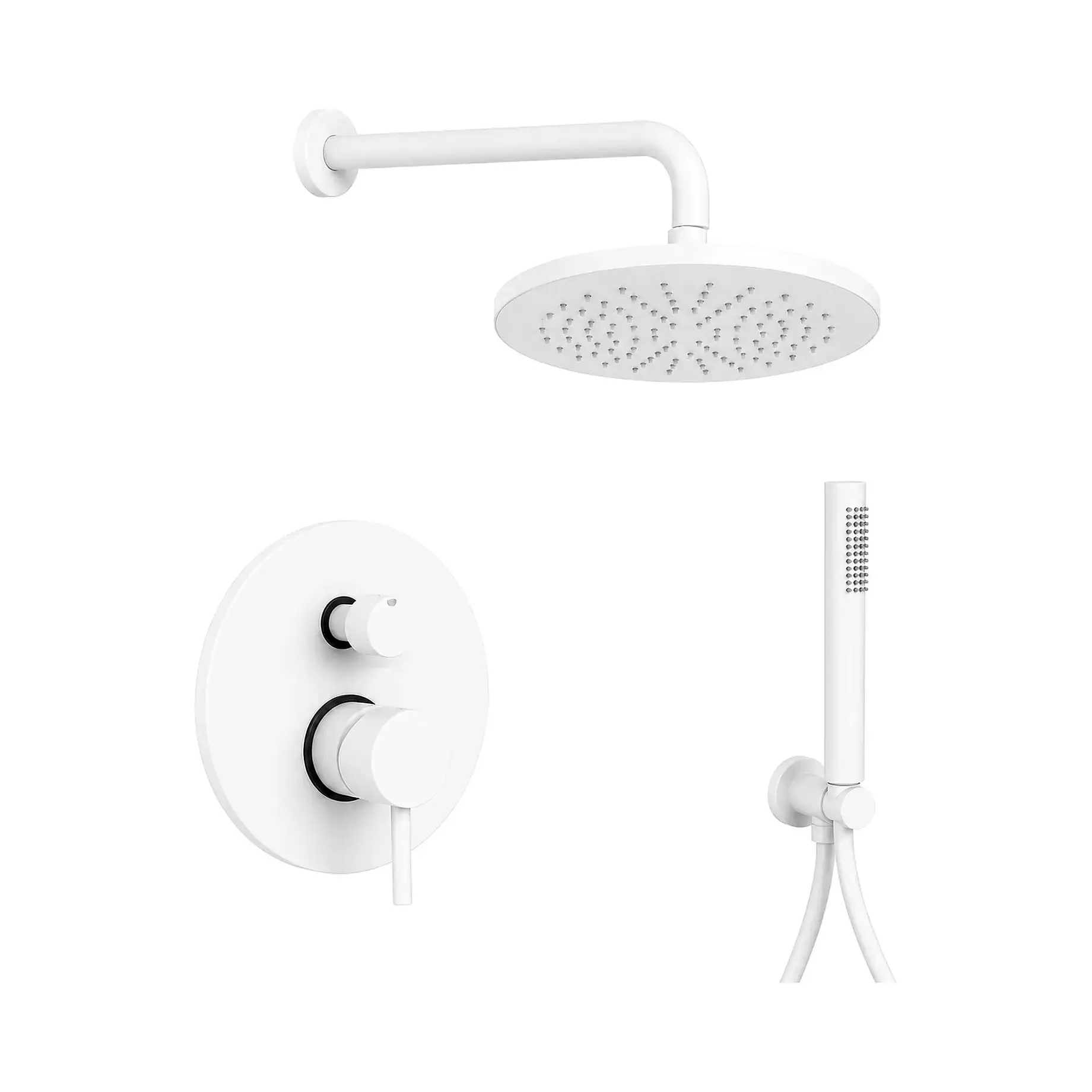 Душова система прихованого монтажу Shower Paffoni KITLIG018BO300 White Matt — вид на білому тлі