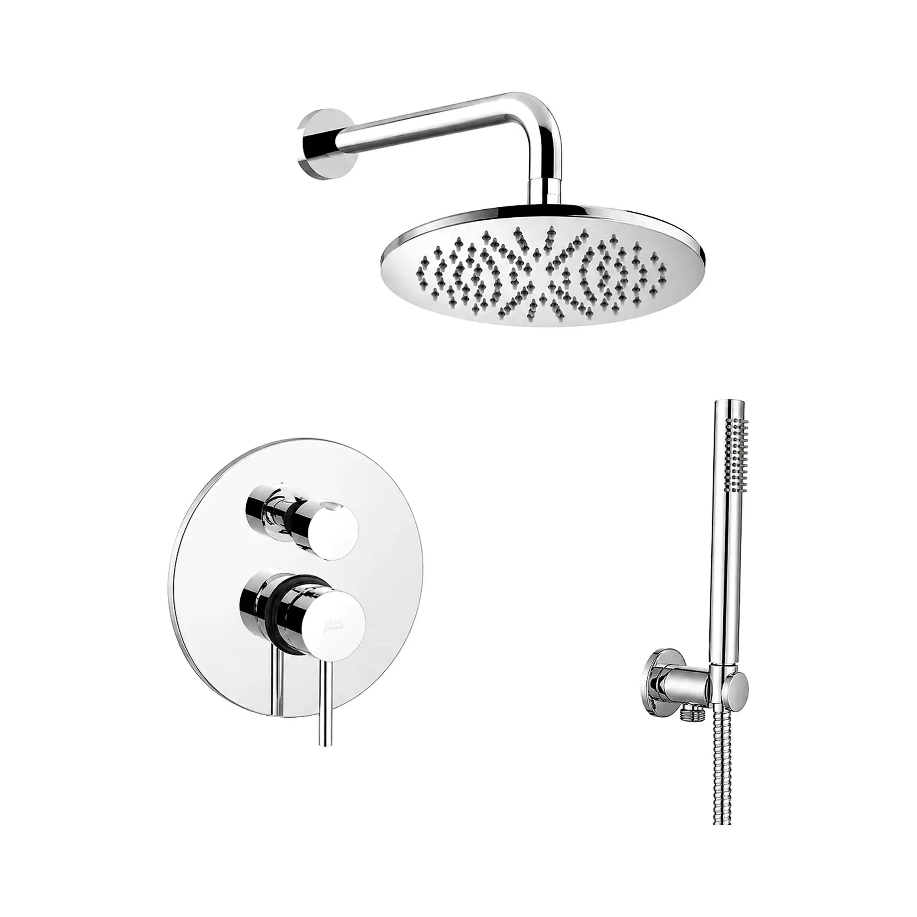 Душова система прихованого монтажу Shower Paffoni KITLIG018CR Chrome — вид на білому тлі