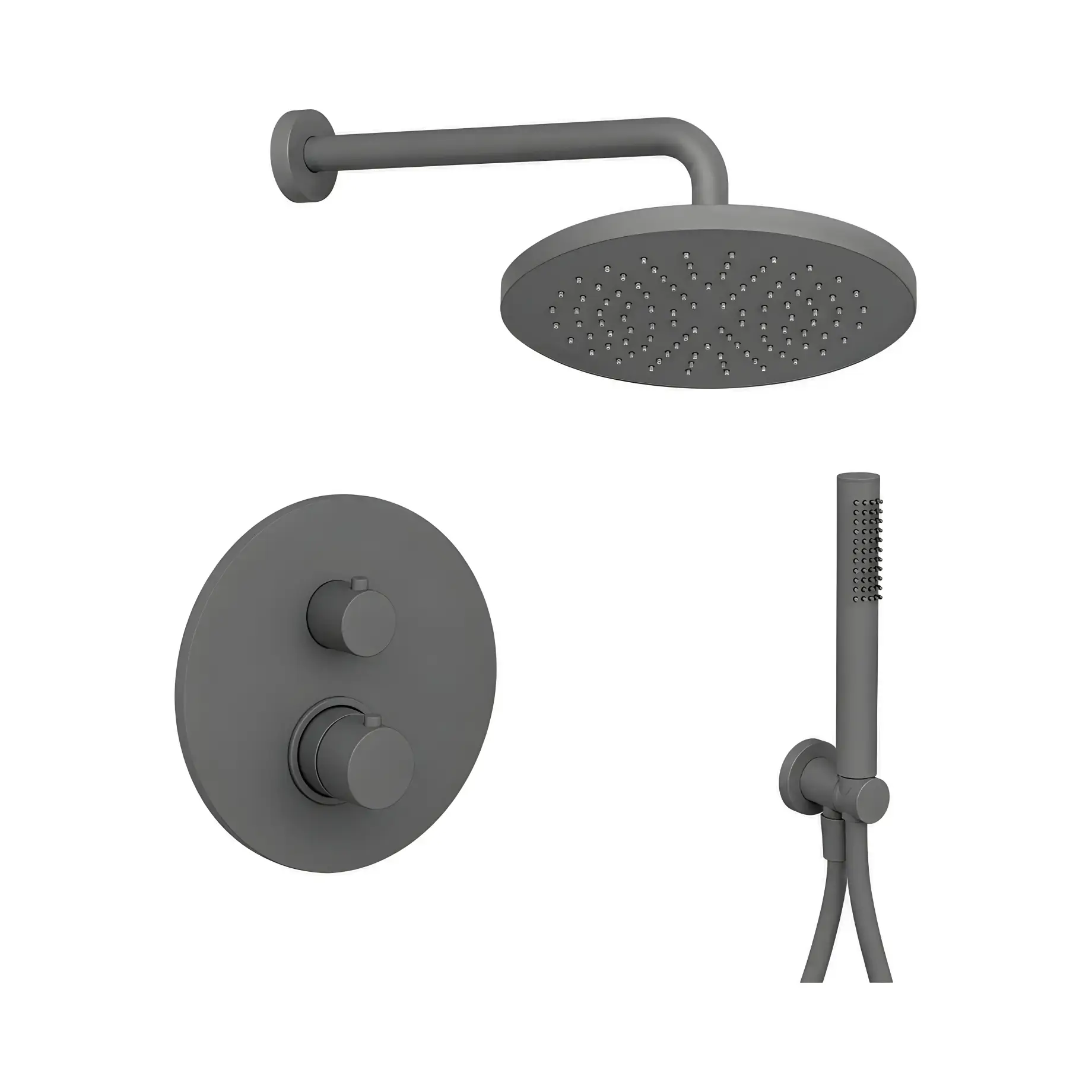 Комплект душової системи Shower Paffoni KITLIG018MG Mercury Grey — вид на білому тлі