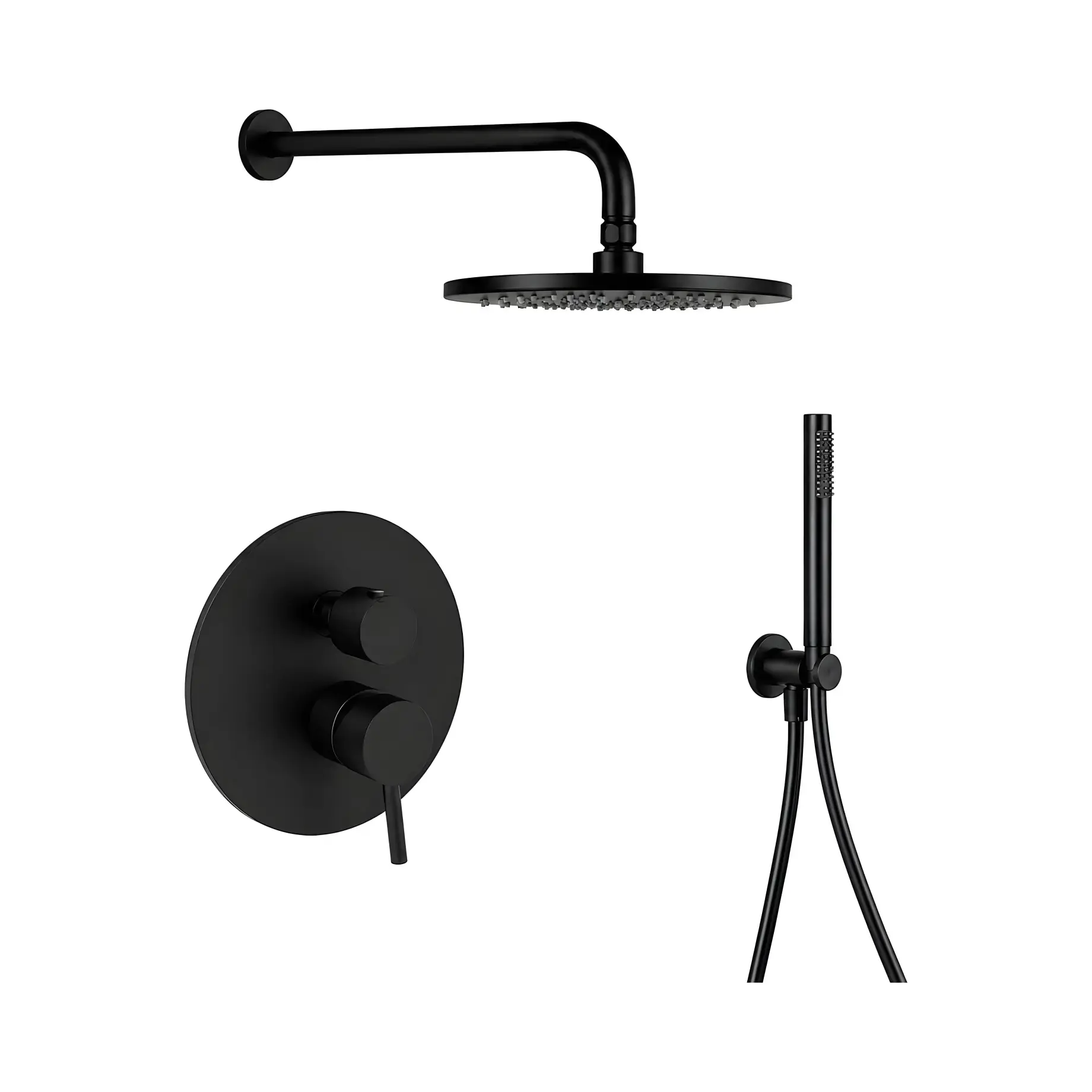 Душова система прихованого монтажу Shower Paffoni KITLIG018NO300 Matt Black — вид на білому тлі