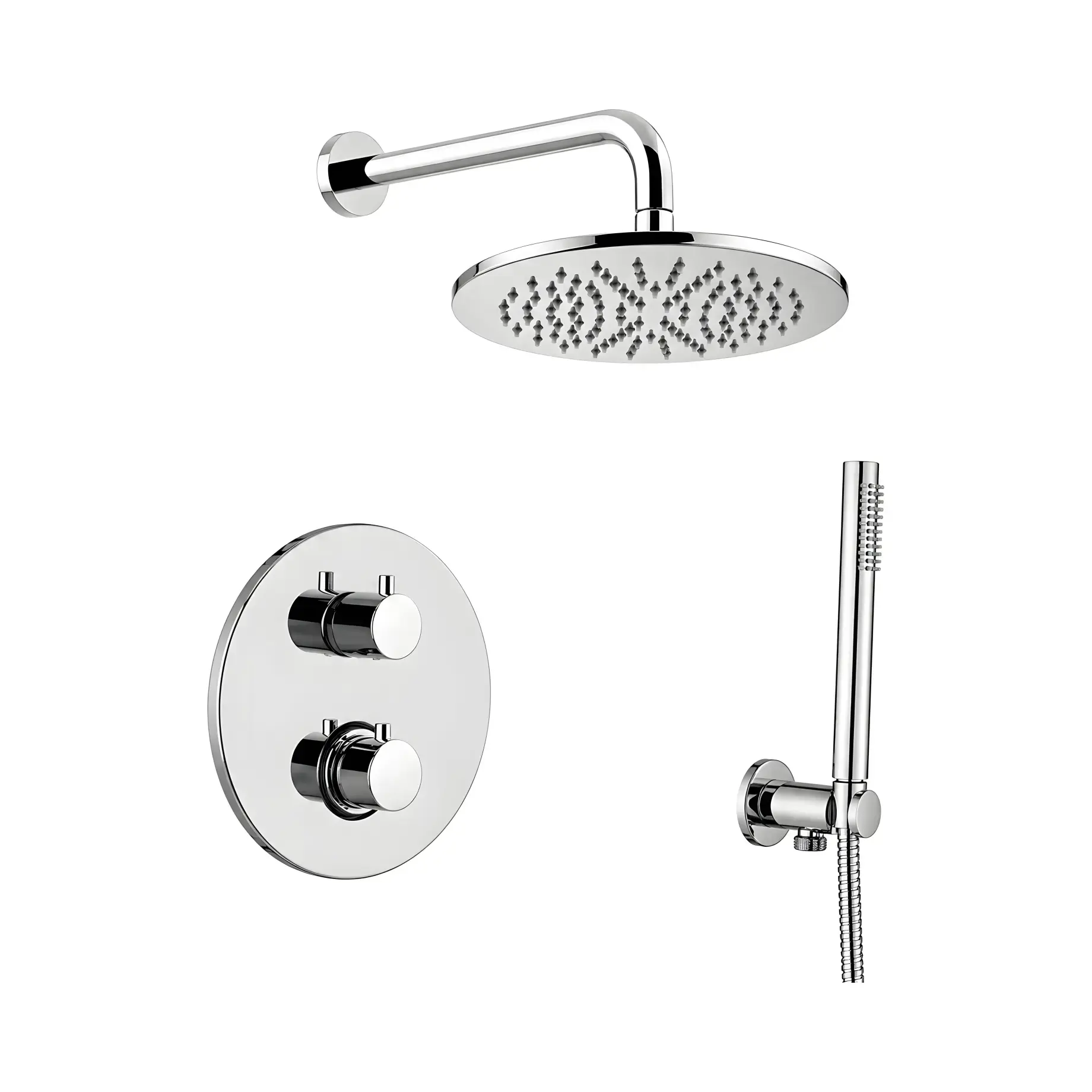 Комплект душової системи з термостатом Shower Paffoni KITLIQ018CR — вид на білому тлі