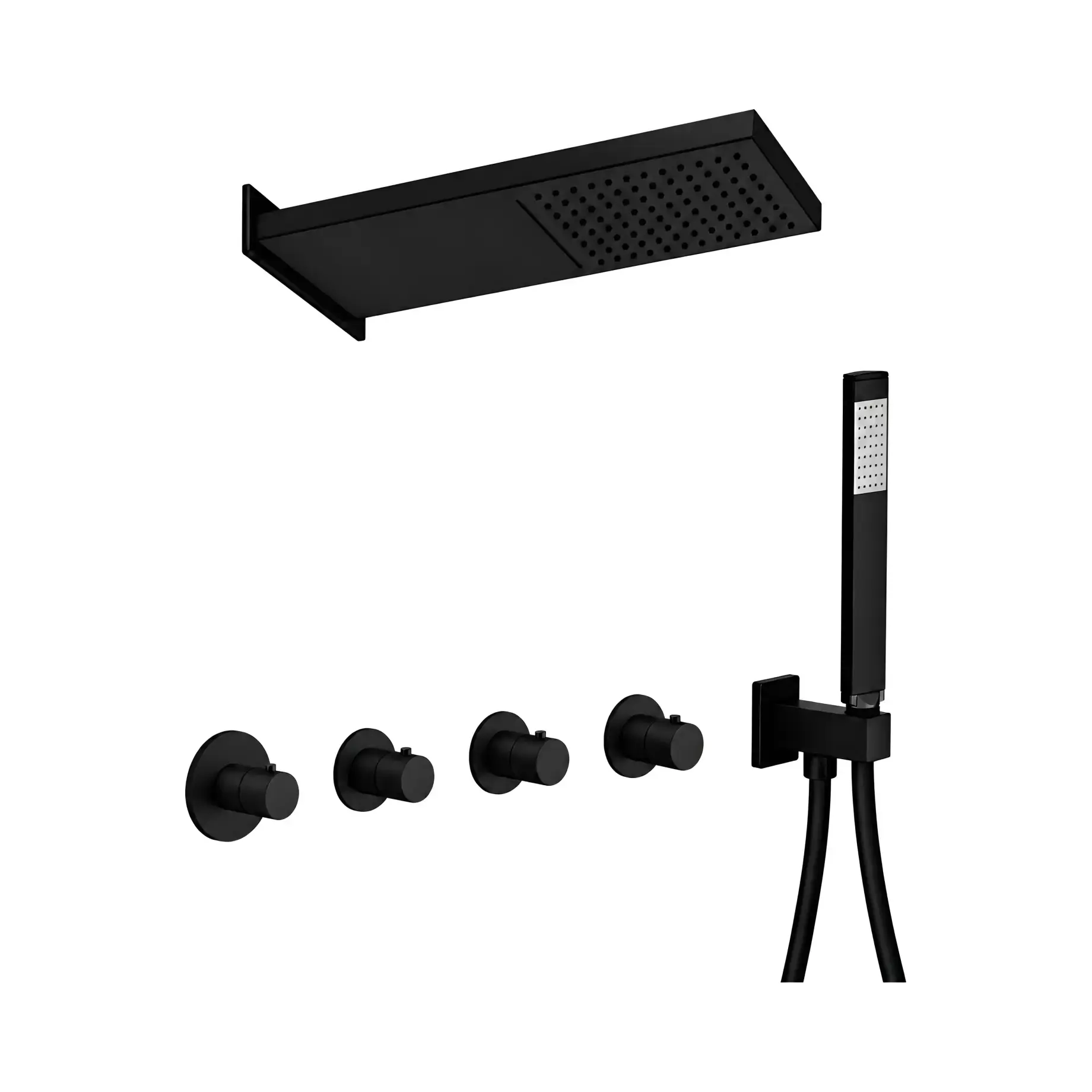 Комплект душової системи Cascade Shower Paffoni KITMDE019NO — вид на білому тлі