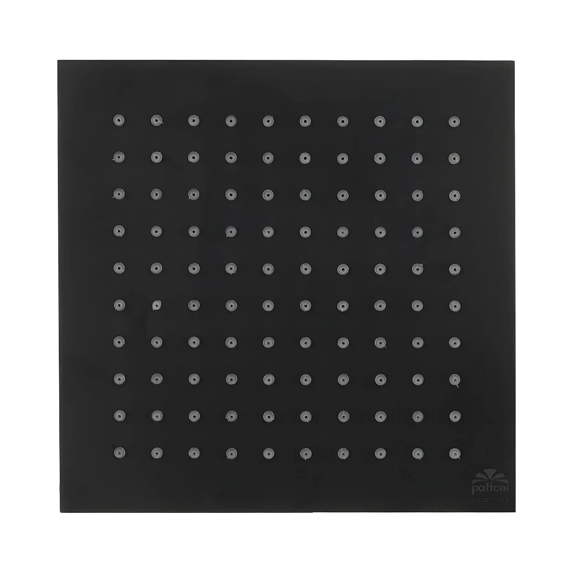 Верхній душ  SYNCRO "Quadro" 20х20 см Paffoni ZSOF075NO Matt Black — бічний ракурс