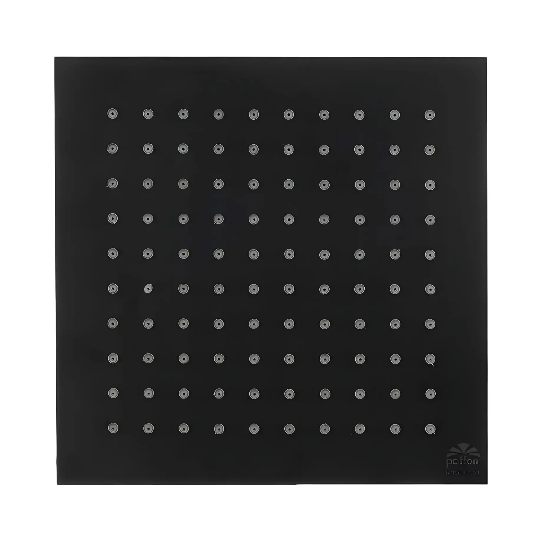 Верхній душ  SYNCRO KING "Quadro" 30х30 см Paffoni ZSOF078NO Matt Black — бічний ракурс