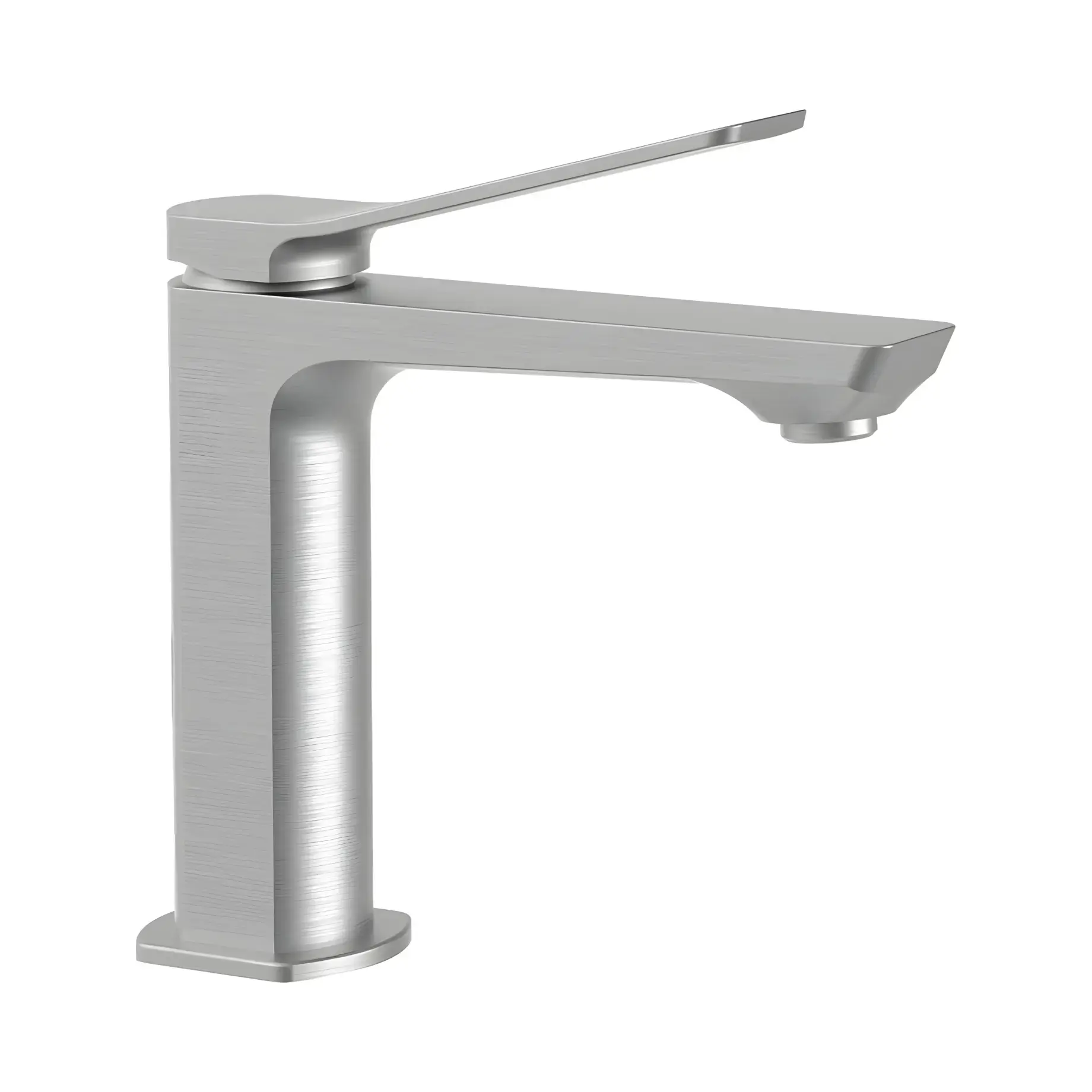 Змішувач для раковини  Tilt з донним клапаном Clic-Clac Paffoni TI071KST Steel looking — вид на білому тлі